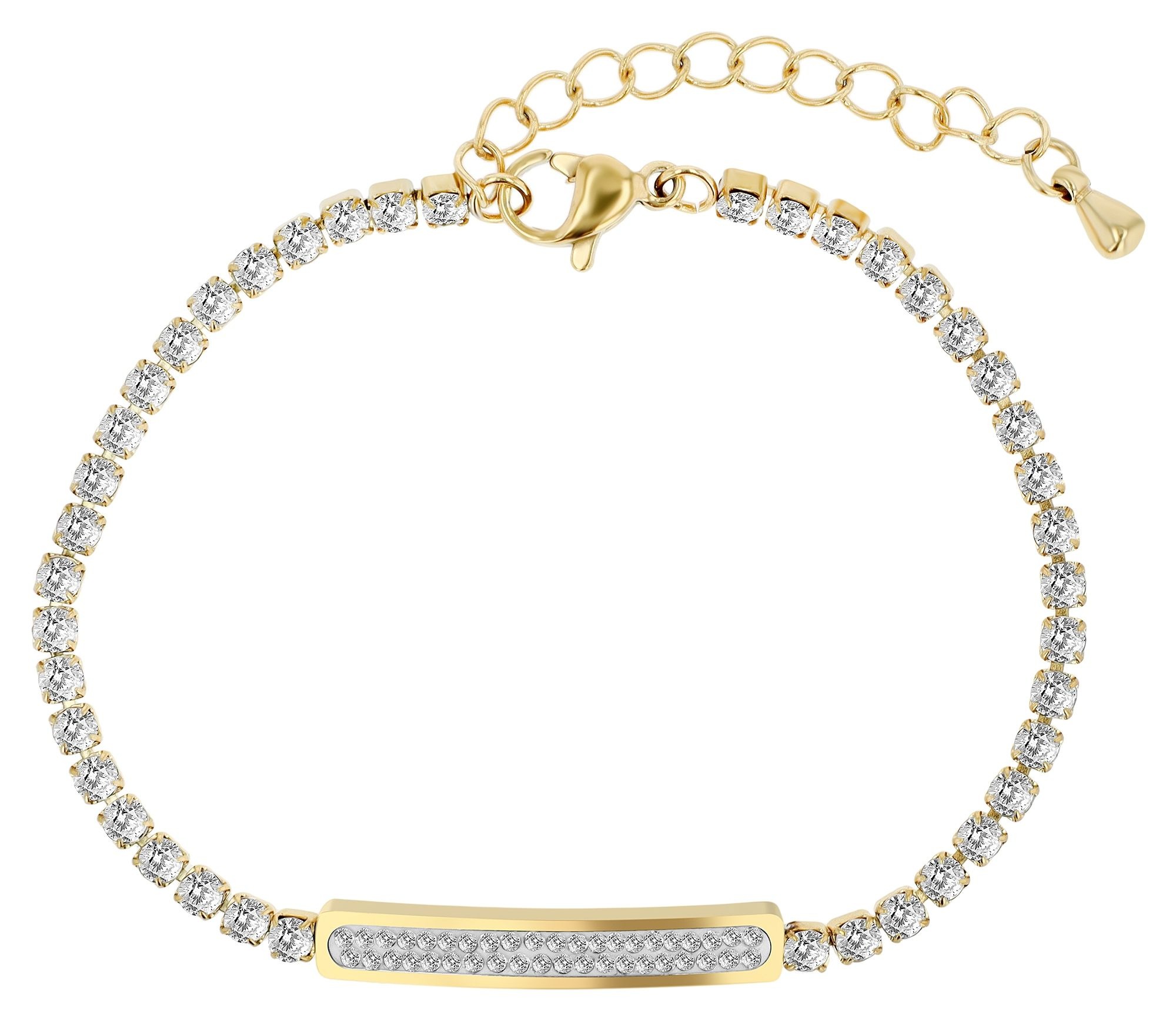Adelia´s Armband »Armband aus Edelstahl mit Strass Steinchen 16 cm« Perfekt als Geschenk zum einfach so