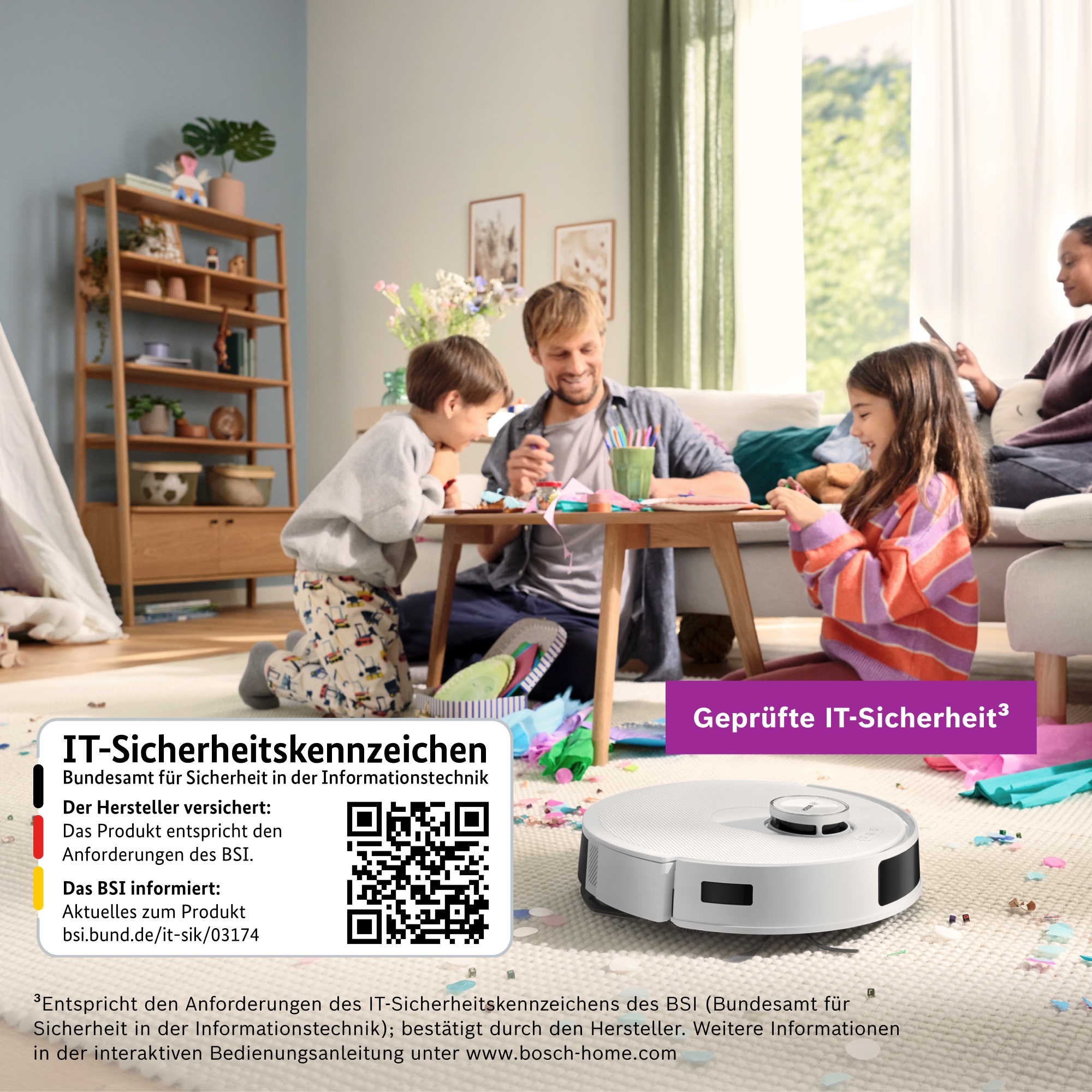 BOSCH Saugroboter »Spotless BCRD1W, Saugroboter mit Wischfunktion, 11.000 Pa Saugkraft« Trocken-Servicestation, Infrarot Navigation, Carbon Bürste