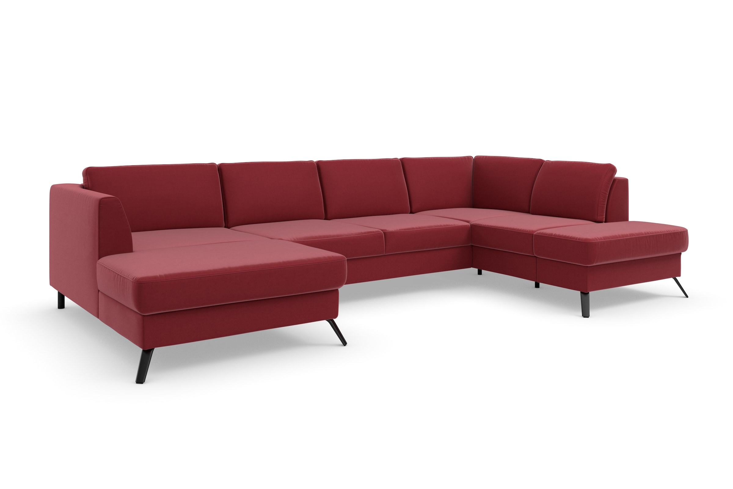 sit&more Wohnlandschaft »Olsen U-Form«, inklusive Sitztiefenverstellung, wahlweise mit Bettfunktion, 15cm hoch