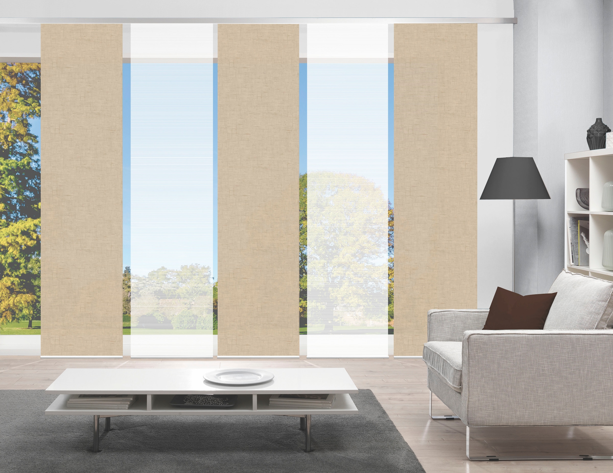 Vision S Schiebegardine "PIVE 5er SET" Paneelwagen 5 Stk. tlg. Schiebevorha günstig online kaufen