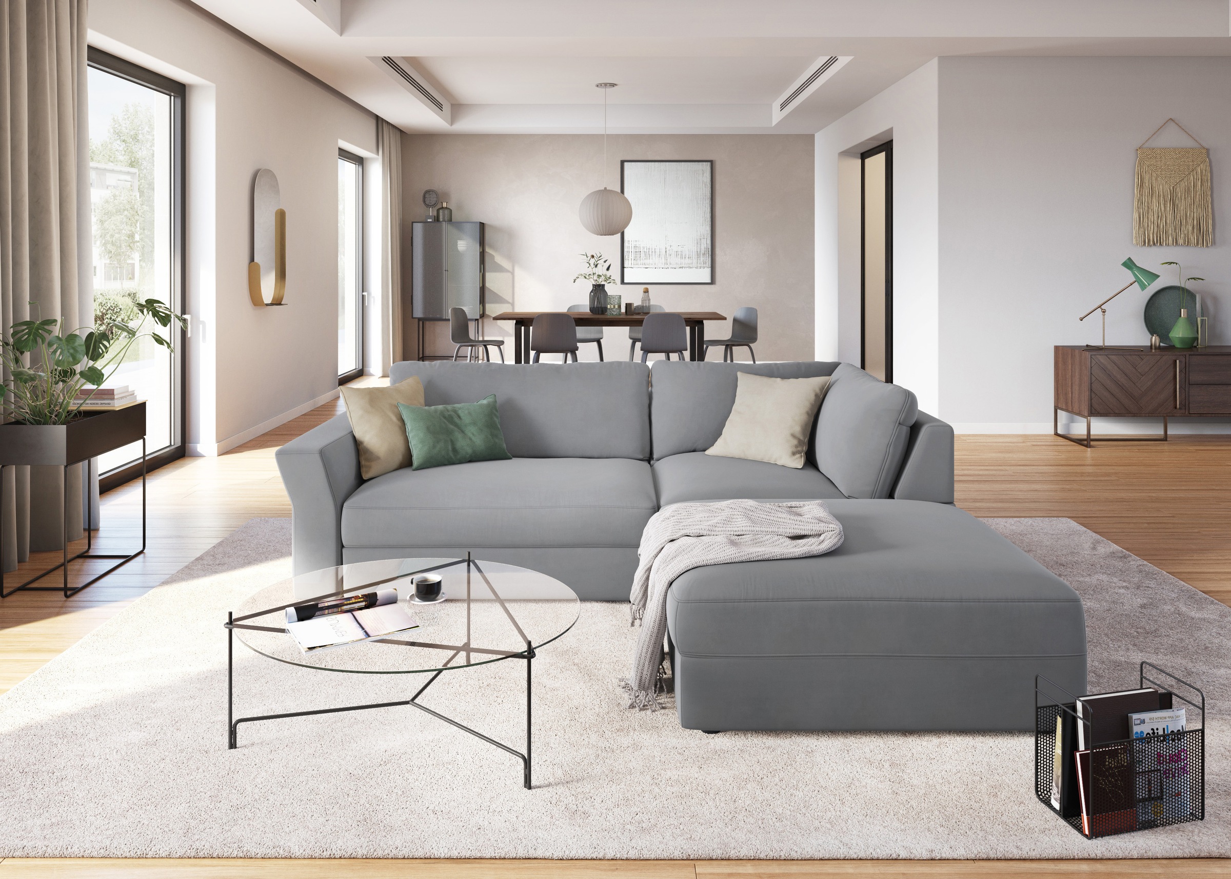 sit&more Ecksofa »Cadabra L-Form«, Breite 243 cm, inklusive Sitztiefenverstellung