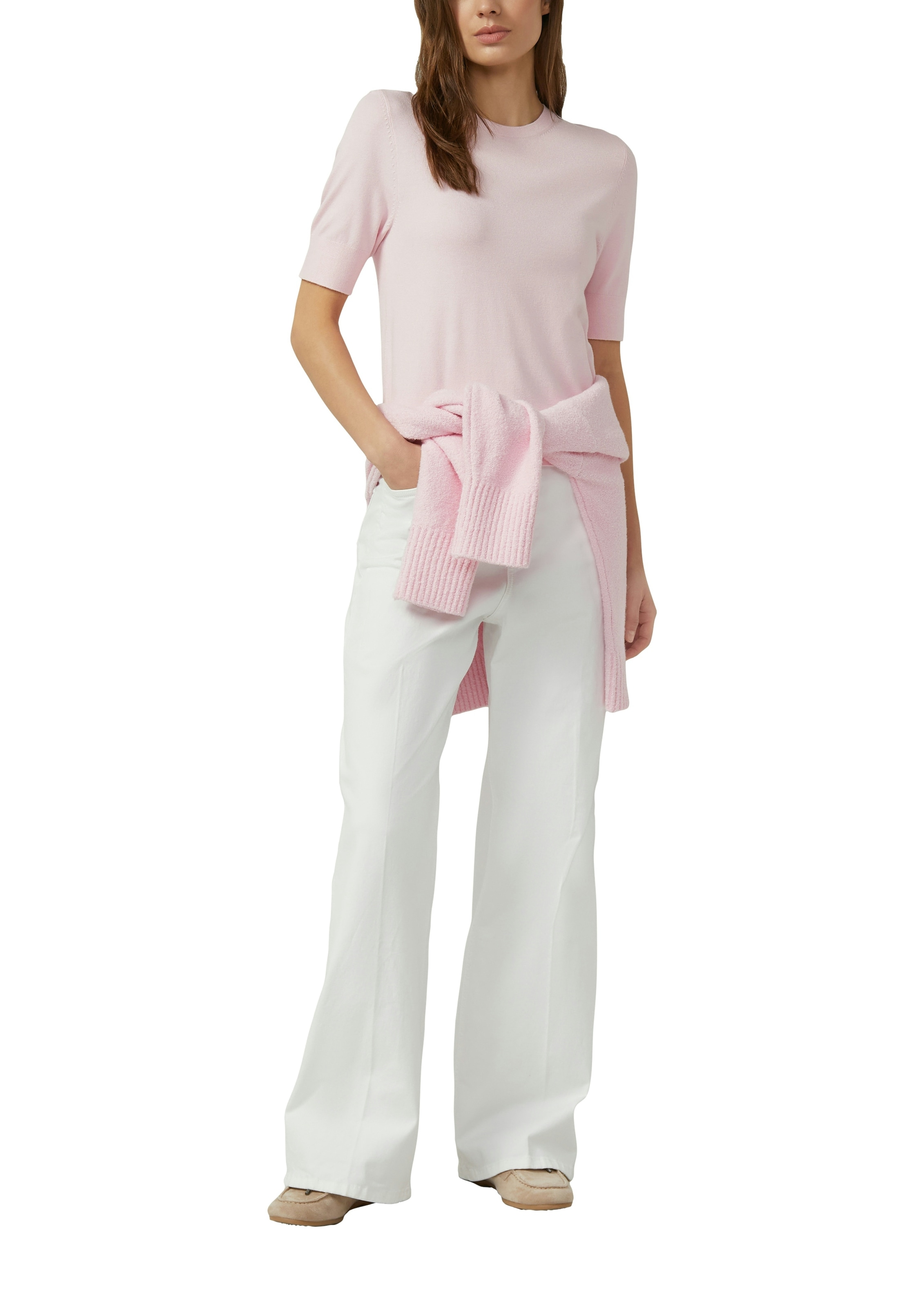 s.Oliver Strickpullover Halbarm-Strick mit Viskose