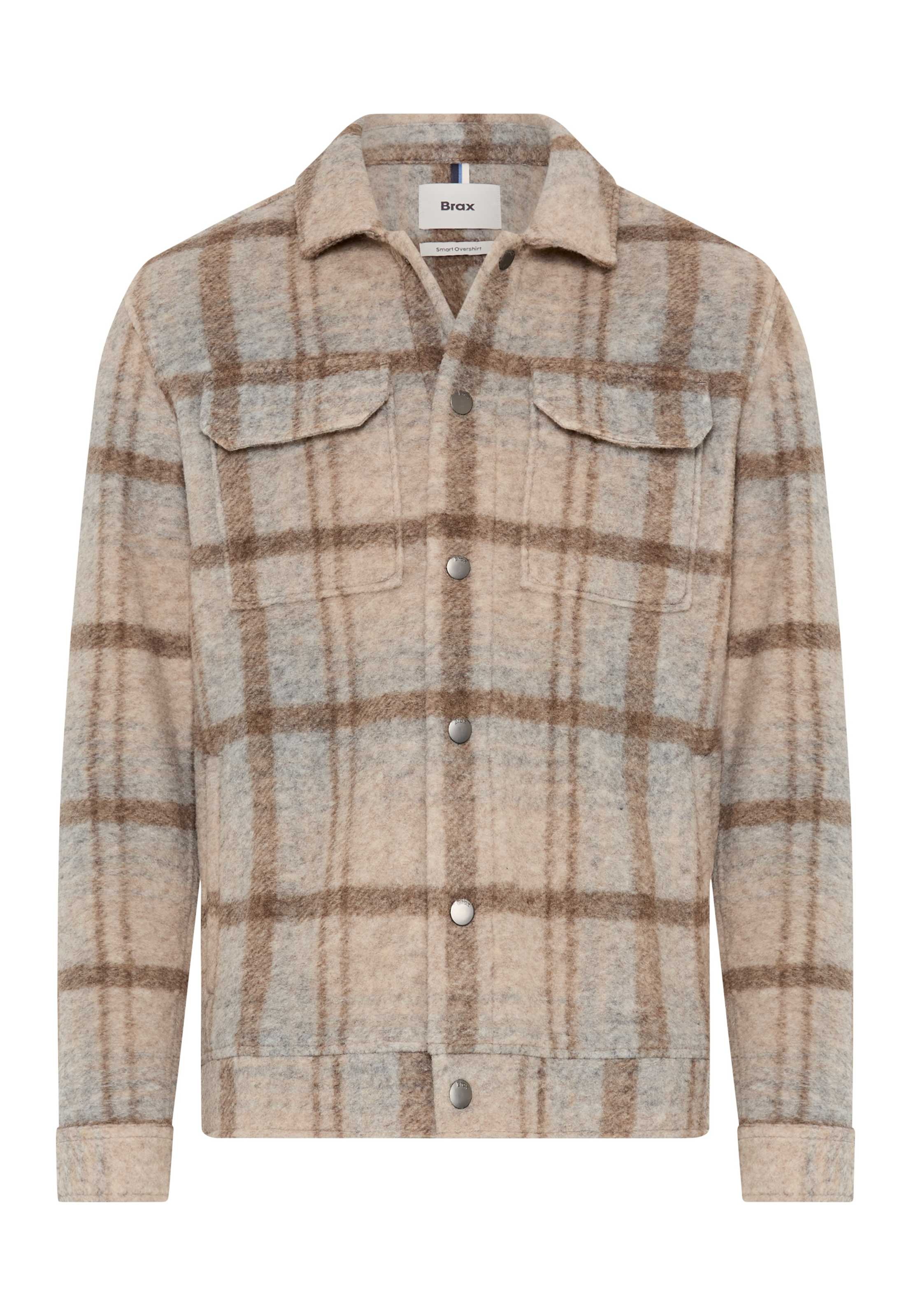 Brax Sweatjacke »Style SANTIAGO« Flanell: Kariertes Overshirt im Wollmix