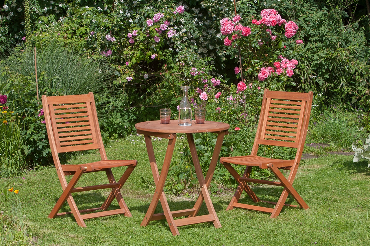 MERXX Garten-Essgruppe ""Cordoba"" Set, Geöltes Eukalyptusholz, 3 Stk. tlg. günstig online kaufen