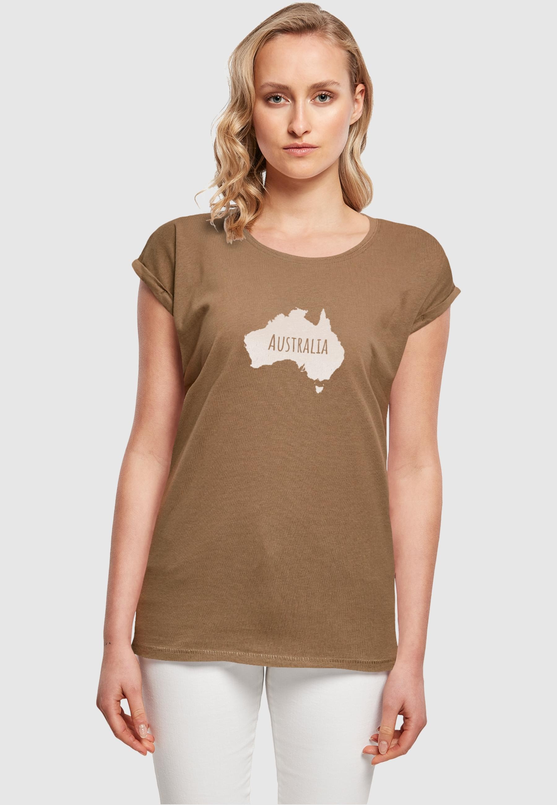 Merchcode T-Shirt »Merchcode Damen Ladies Australia X Extended Shoulder Tee«, (1 tlg.)