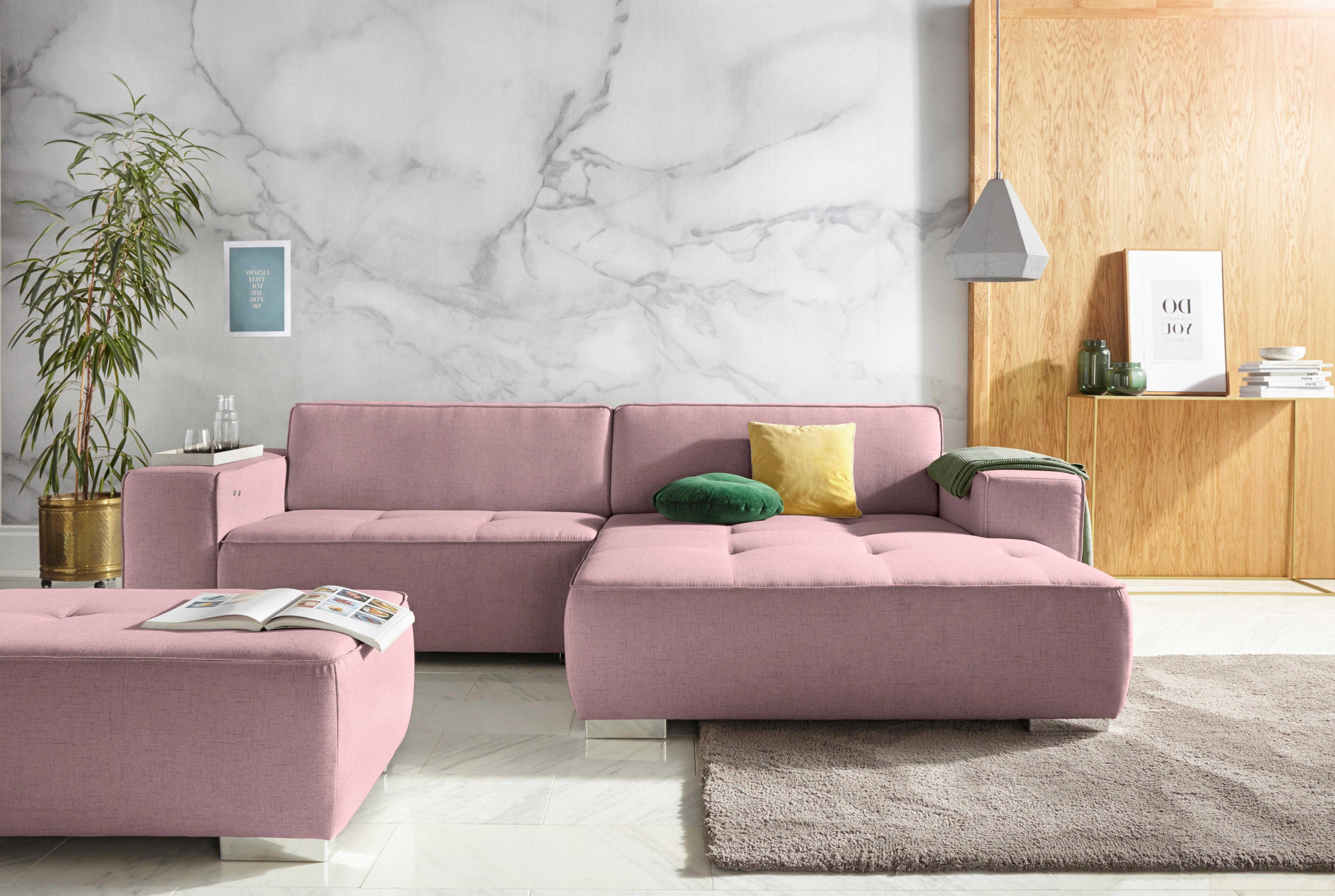 OTTO home Ecksofa "Sapporo L-Form" wahlweise Schlaffunktion oder Sitztiefenverstellung, Federkern