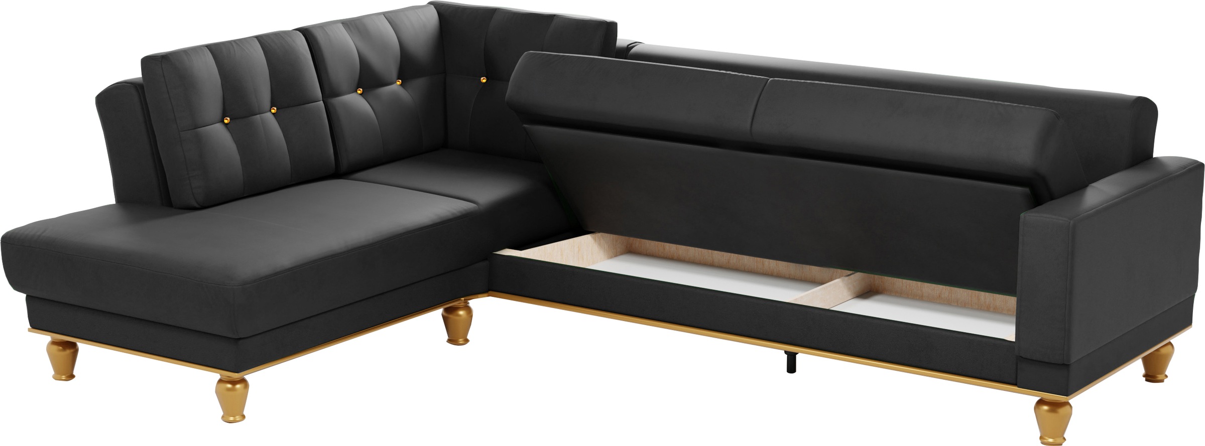 sit&more Ecksofa »Orient 5 L-Form«, mit Strass-Stein, wahlweise mit Bettfunktion und Bettkasten