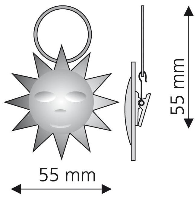 Liedeco Gardinenring »Sonne«, (Packung, 4 St., mit Dekoklammer), für Gardinenstangen Ø 16 mm