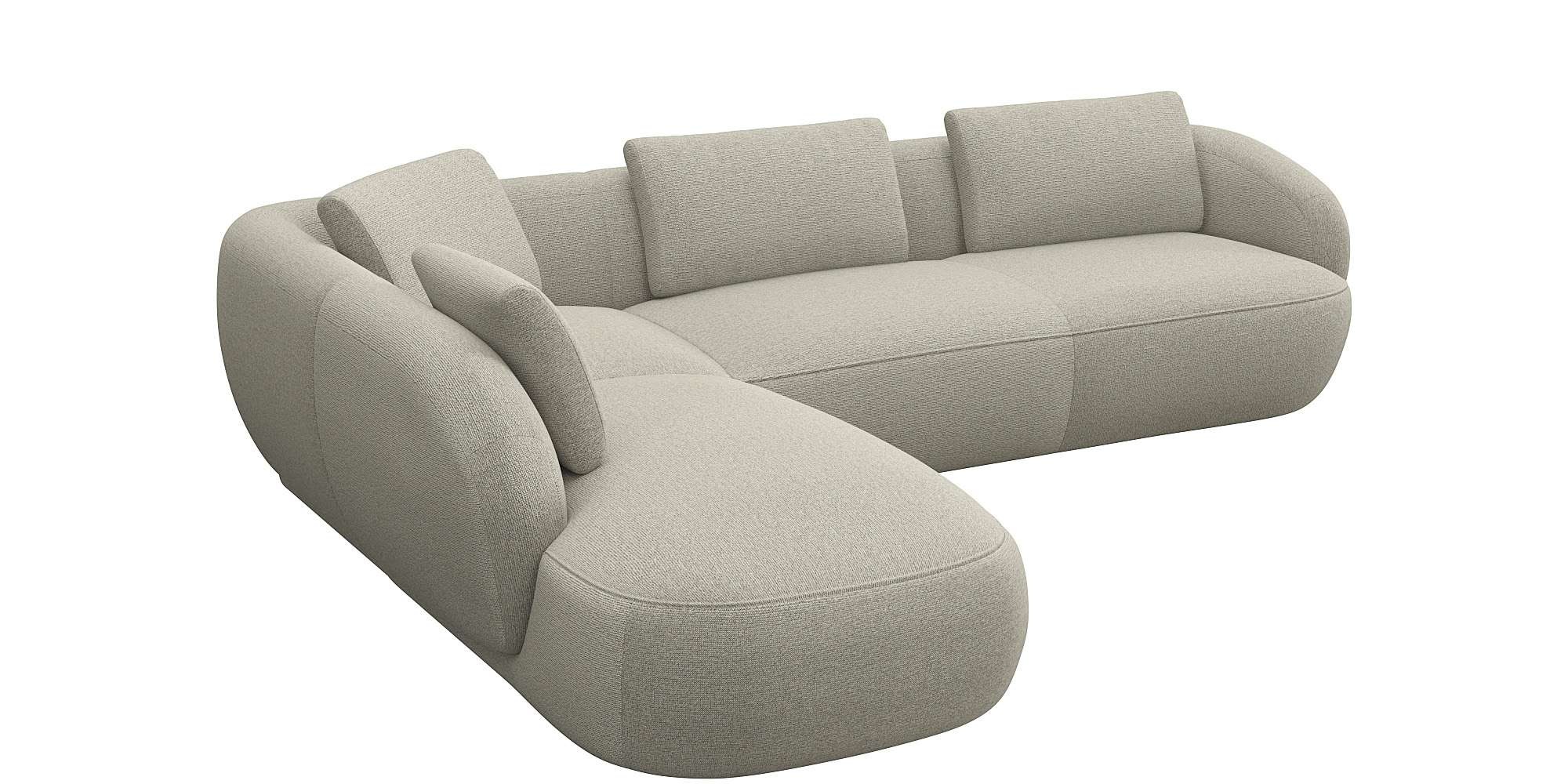 FLEXLUX Ecksofa "Torino, rund, L-Form, Sofa-Ecke mit Ottomane", Modernes, o günstig online kaufen