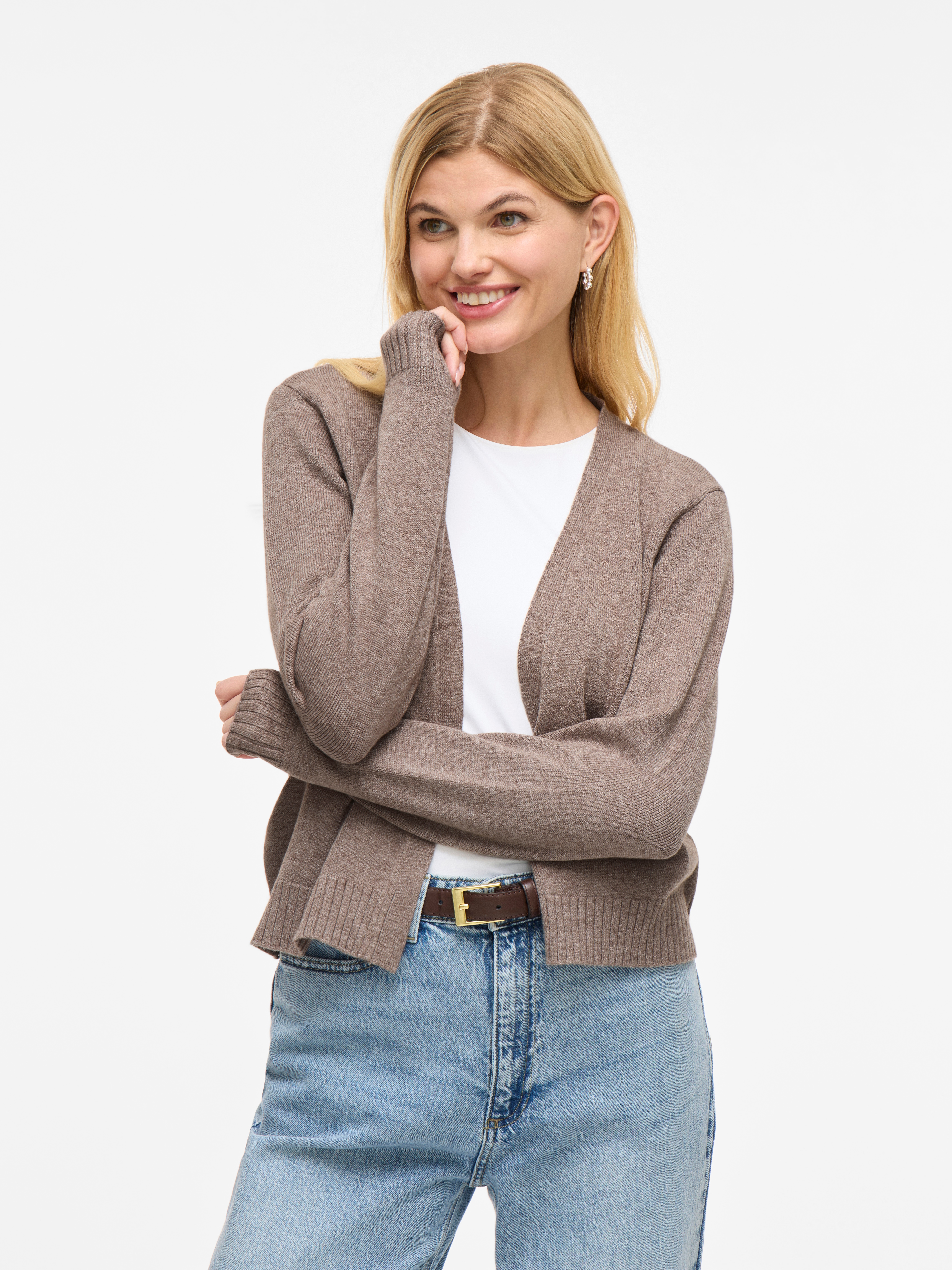Vila Cardigan "VIRIL SHORT L/S KNIT CARDIGAN-NOOS" Materialmix, regular fit