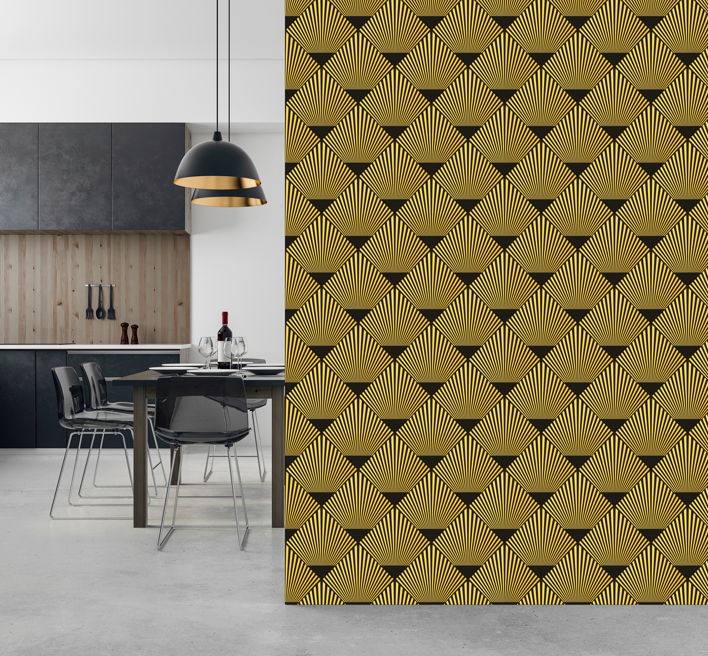 queence Vinyltapete »Megan«, gemustert-Farbverlauf-bedruckt-abstrakt, 90x250cm, selbstklebend, kinderleichte Anbringung, Sticker