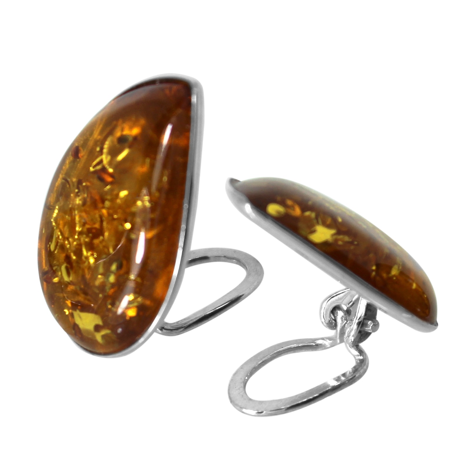OSTSEE-SCHMUCK Paar Ohrclips »- Ulrika - Silber 925/000 - Bernstein«