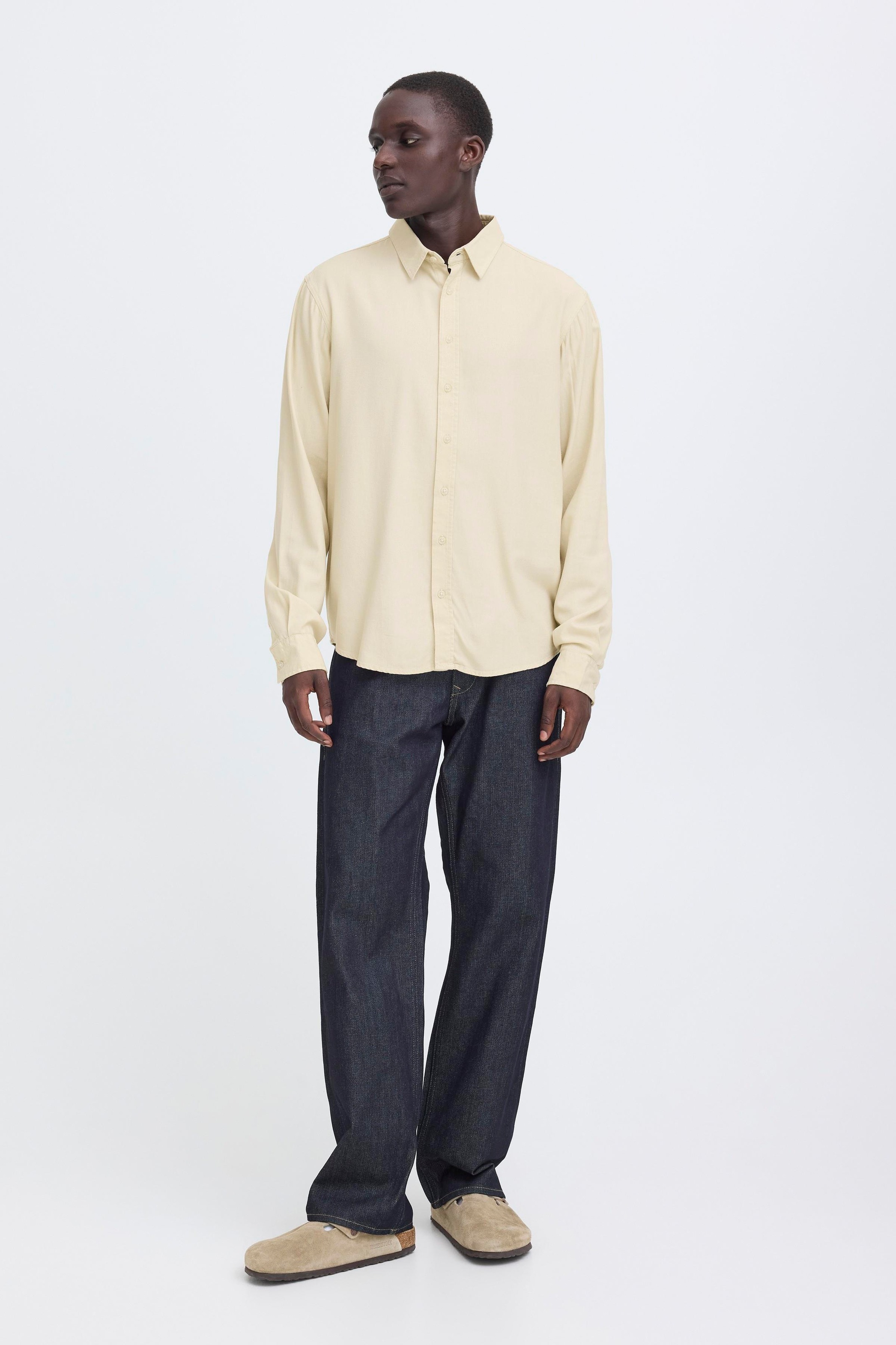 Blend BHBOBBY Leinen Langarmhemd Oyster Gray XXL 3