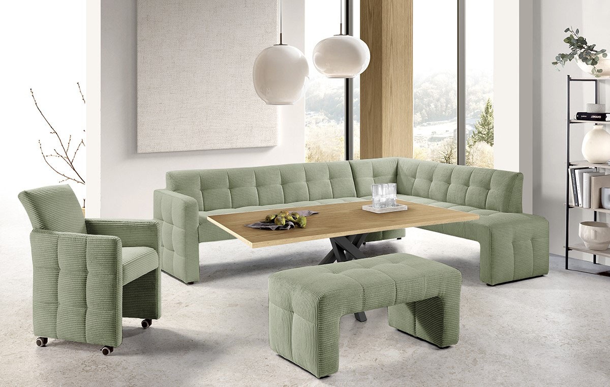 exxpo - sofa fashion Essbank »Barista, bequem und elegant, hohe Bodenfreiheit«, Eckbank Barista bequem und elegant, hochwertige Detailverarbeitung