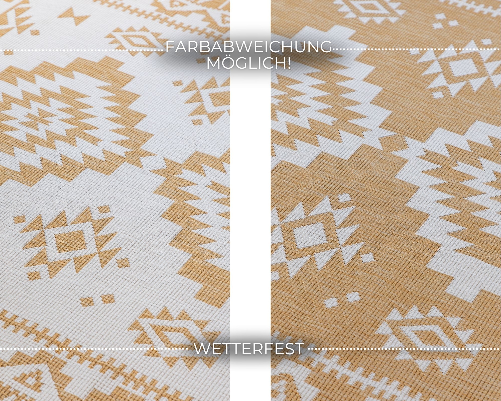 Teppich ELLE DECORATION "Dynamic, Wendeteppich", gelb (ocker), B:120cm H:5mm L:170cm, Polypropylen, Teppiche, Teppich, Flachgewebe, In-& Outdoor, Modern, wendbar, Balkon, Wohnzimmer, Außen 3