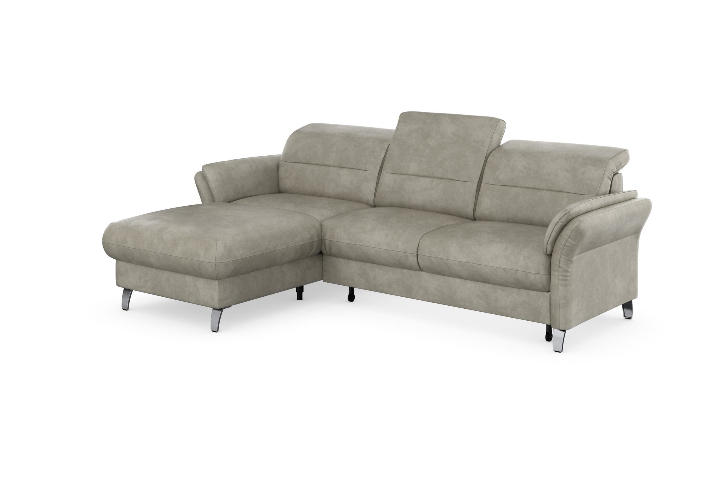 sit&more Ecksofa »Grenoble L-Form mit Federkern«, wahlweise mit Bettfunktion, Bettkasten, Arm- und Kopfteilverstellung
