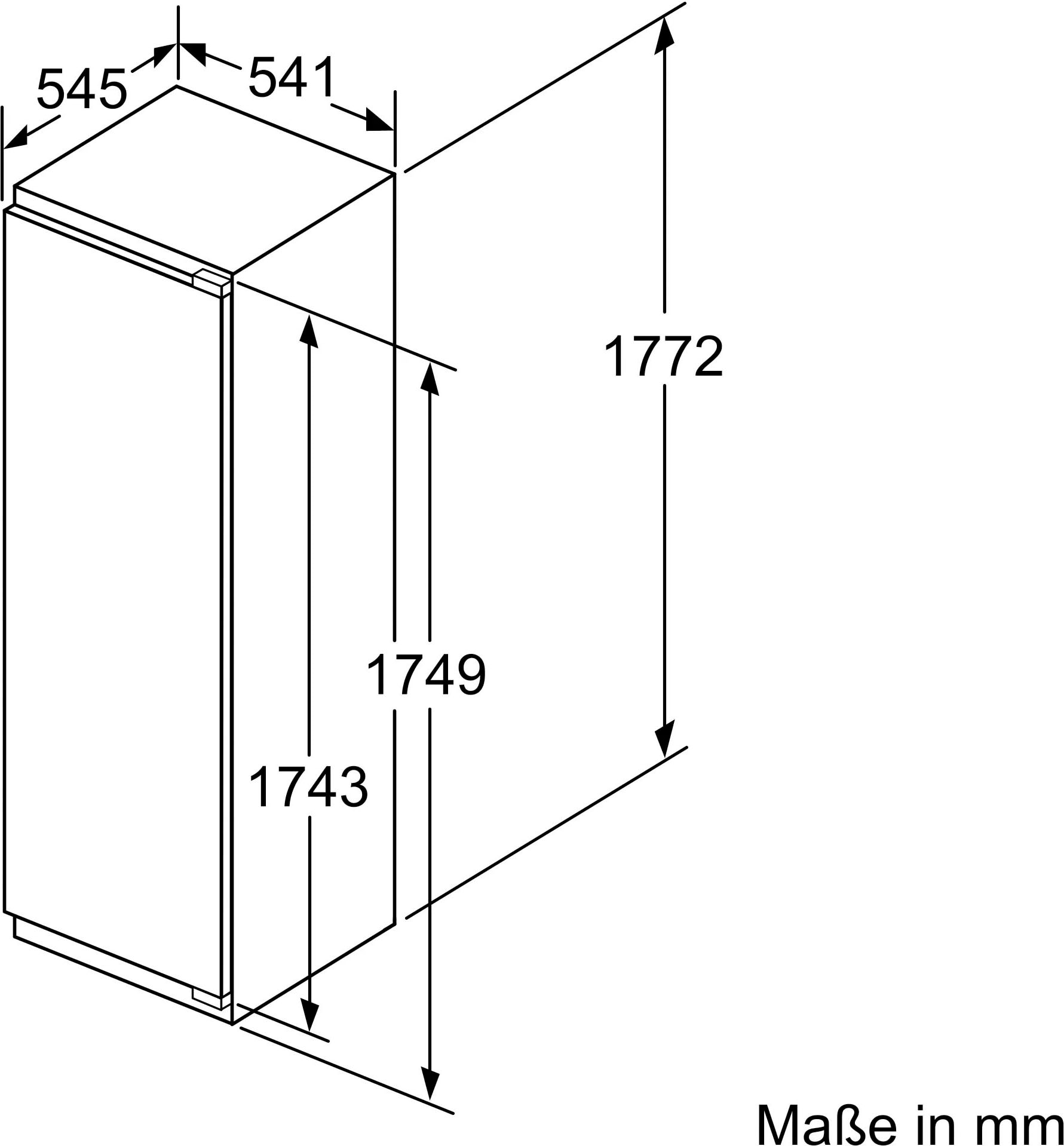 NEFF Einbaukühlschrank »KI2822FF0«, KI2822FF0, 177,2 cm hoch, 54,1 cm breit, Fresh Safe: Schublade für flexible Lagerung von Obst & Gemüse