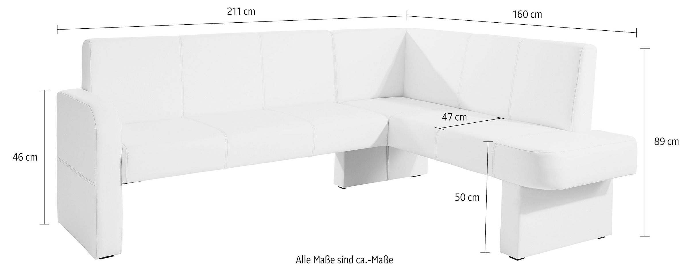 Home affaire Eckbank "Umag", 210 x 60 cm günstig online kaufen