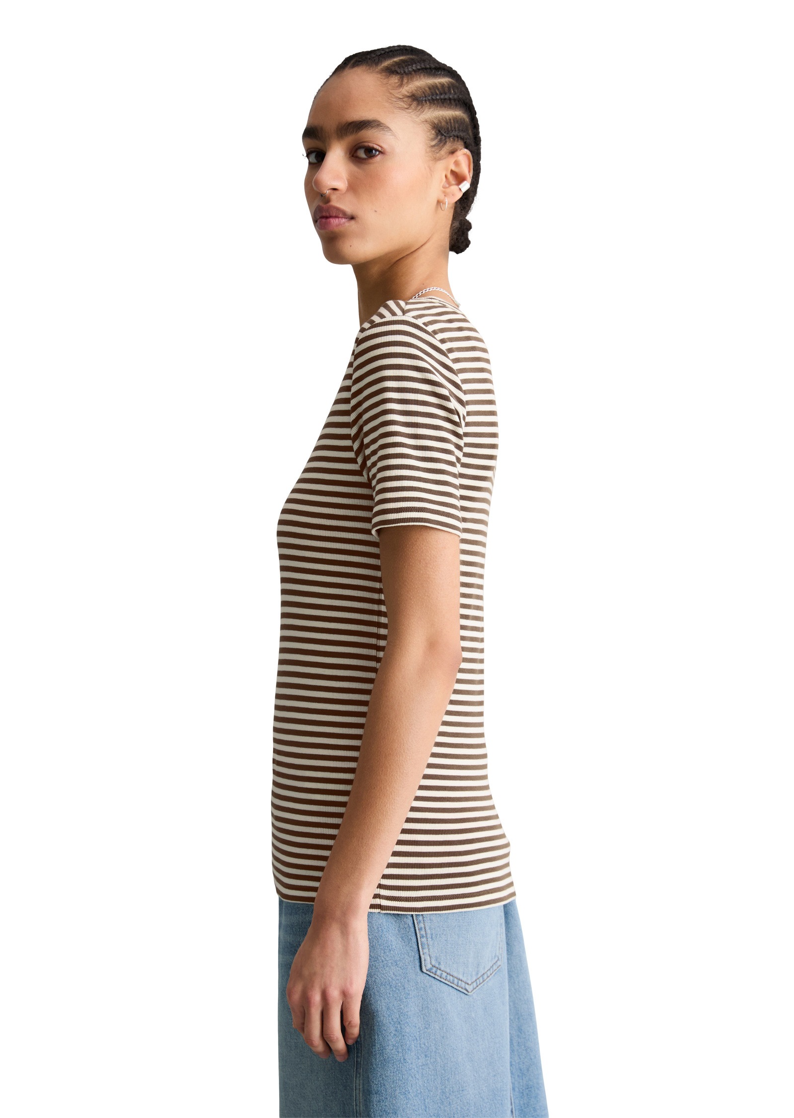 Marc OPolo DENIM T-Shirt "aus Rippjersey" günstig online kaufen