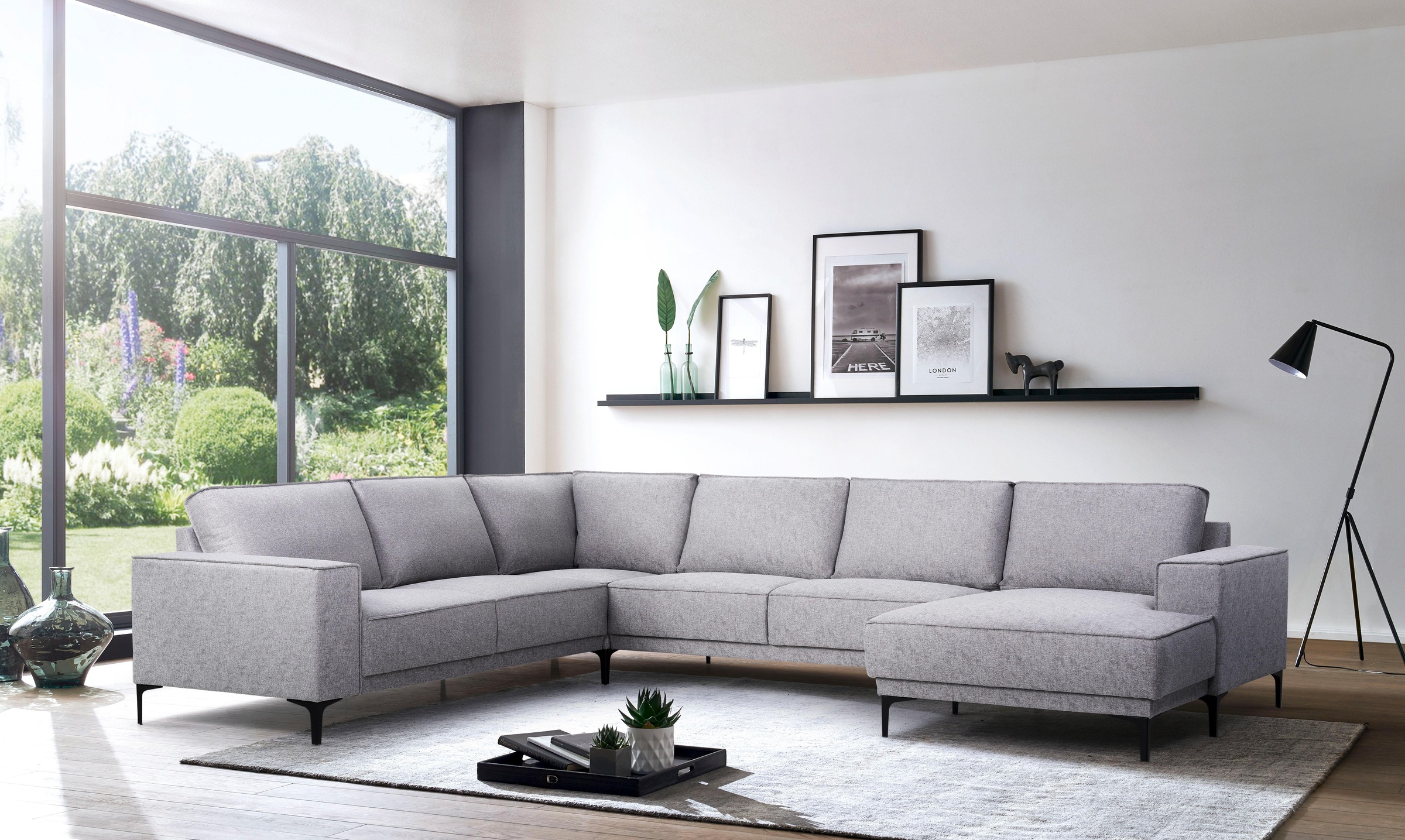 Places of Style Wohnlandschaft "XXL Sofa Oland, Struktur, Flachgewebe, Luxu günstig online kaufen