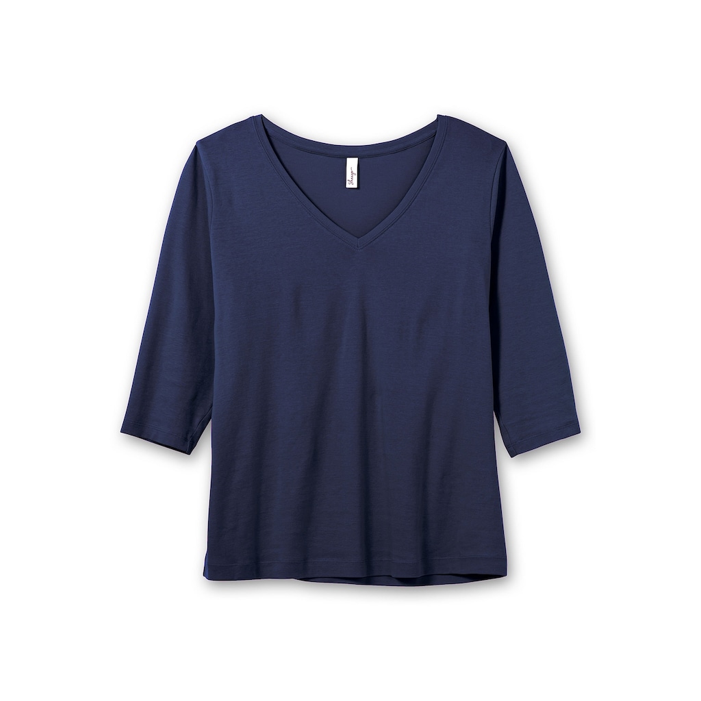 Sheego 3/4-Arm-Shirt »Große Größen«, aus reiner Baumwolle