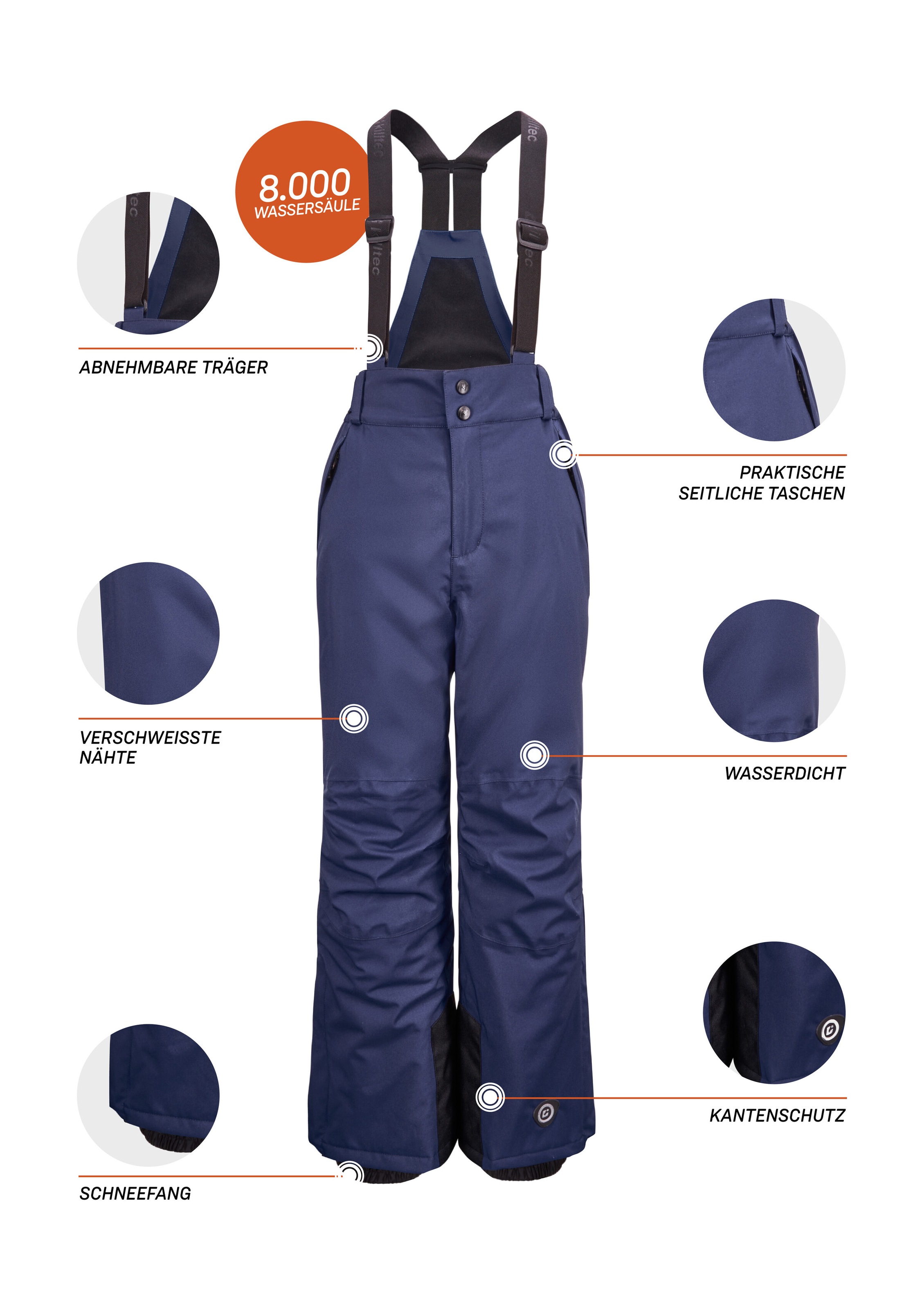 Thumbnail - Killtec Skihose "Gauror Jr" Skihose: 10.000 mm wasserdicht, verstärkt, Schneefang integriert