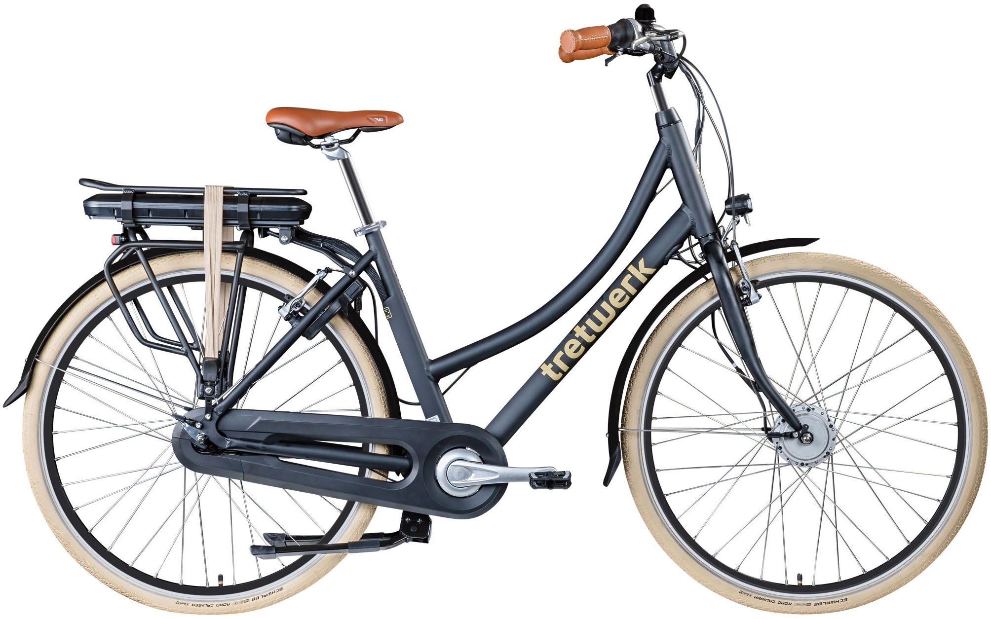 TRETWERK E-Bike "Aurora", 50cm, 28 Zoll (71,12cm), schwarz, Elektrofahrräder, Pedelec, Elektrofahrrad für Damen und Herren