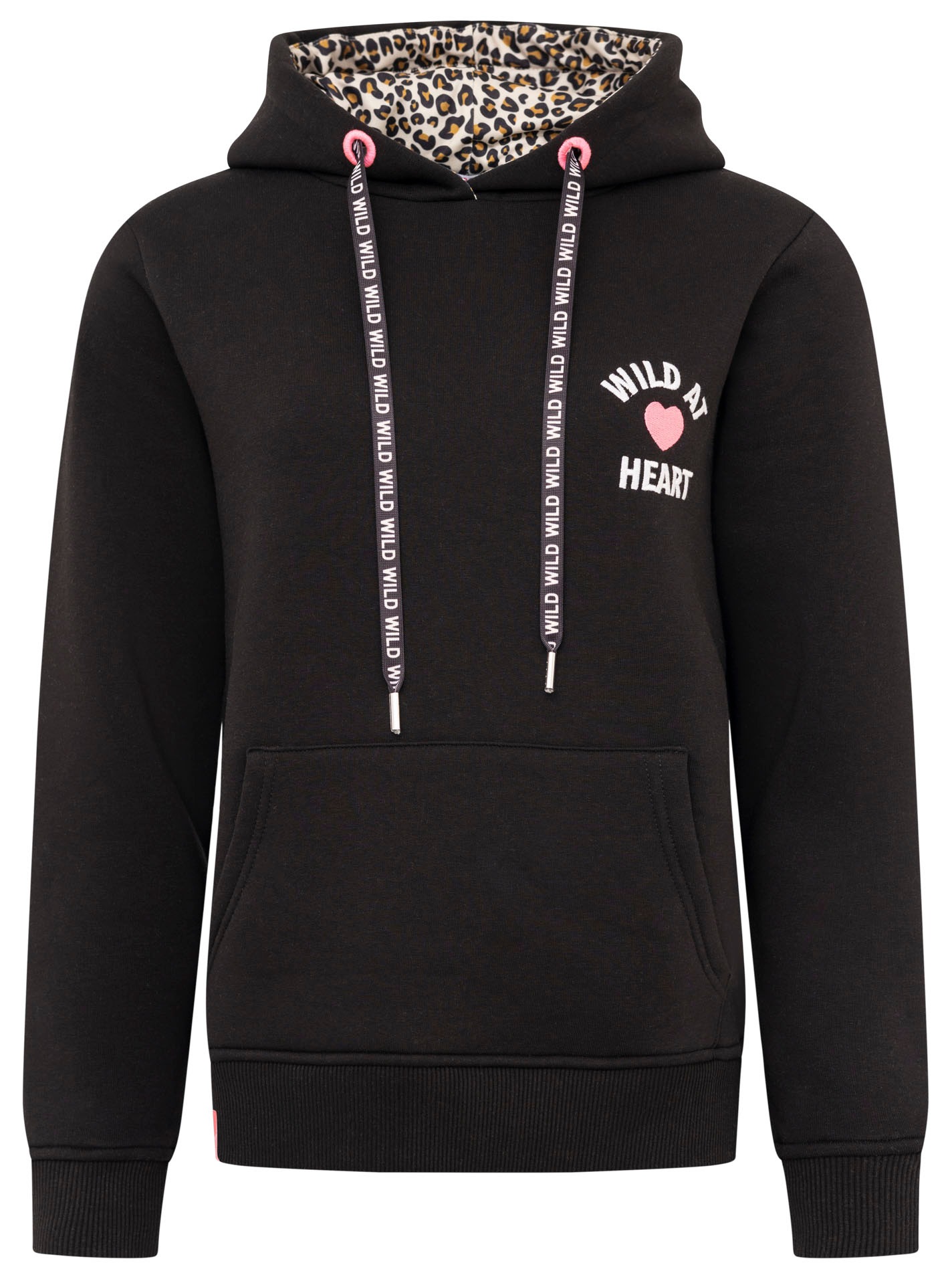 Zwillingsherz Hoodie ""Wild at heart"", mit Leo Kapuze und Stickerei günstig online kaufen