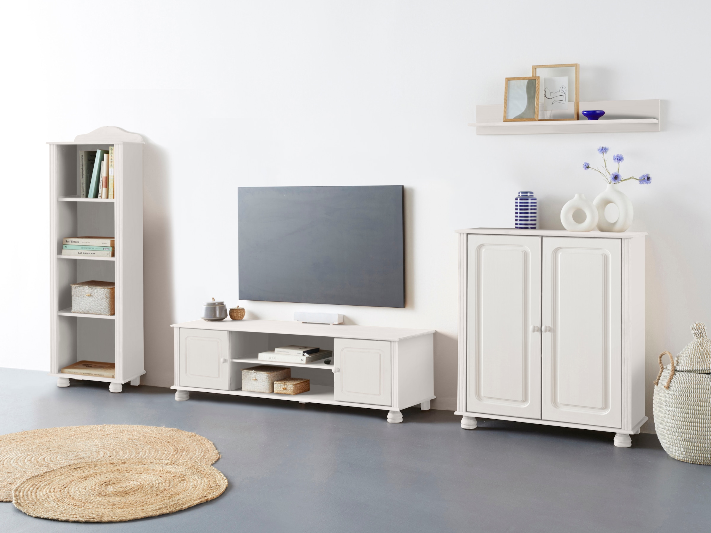 Home affaire Wohnwand "Mette" 3 Stk. tlg. 1 Midischrank, 1 Bücherregal und günstig online kaufen