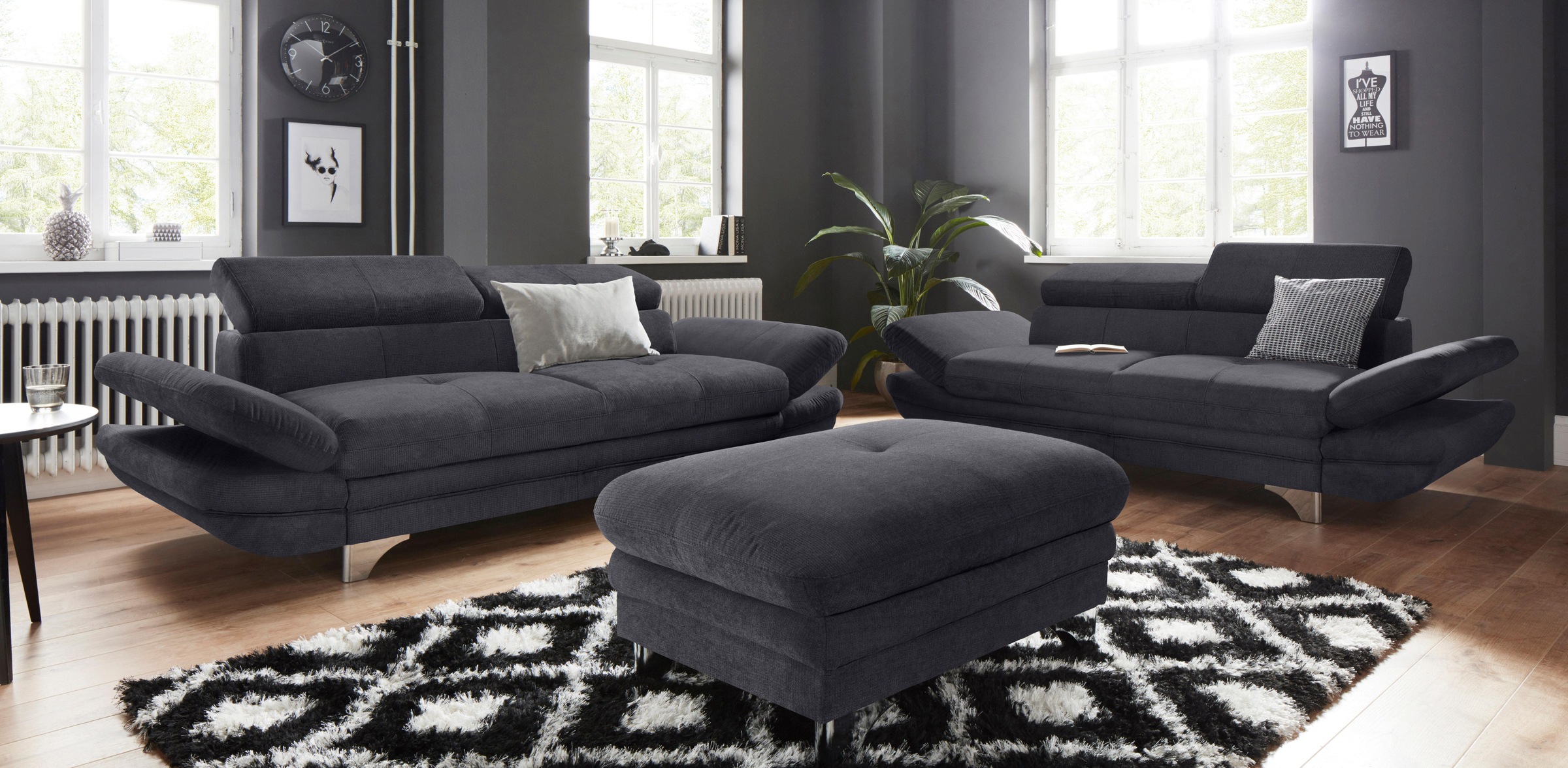 COTTA 3-Sitzer »Enterprise«, Big-Sofa, mit Armteilverstellung & Kopfteilverstellung