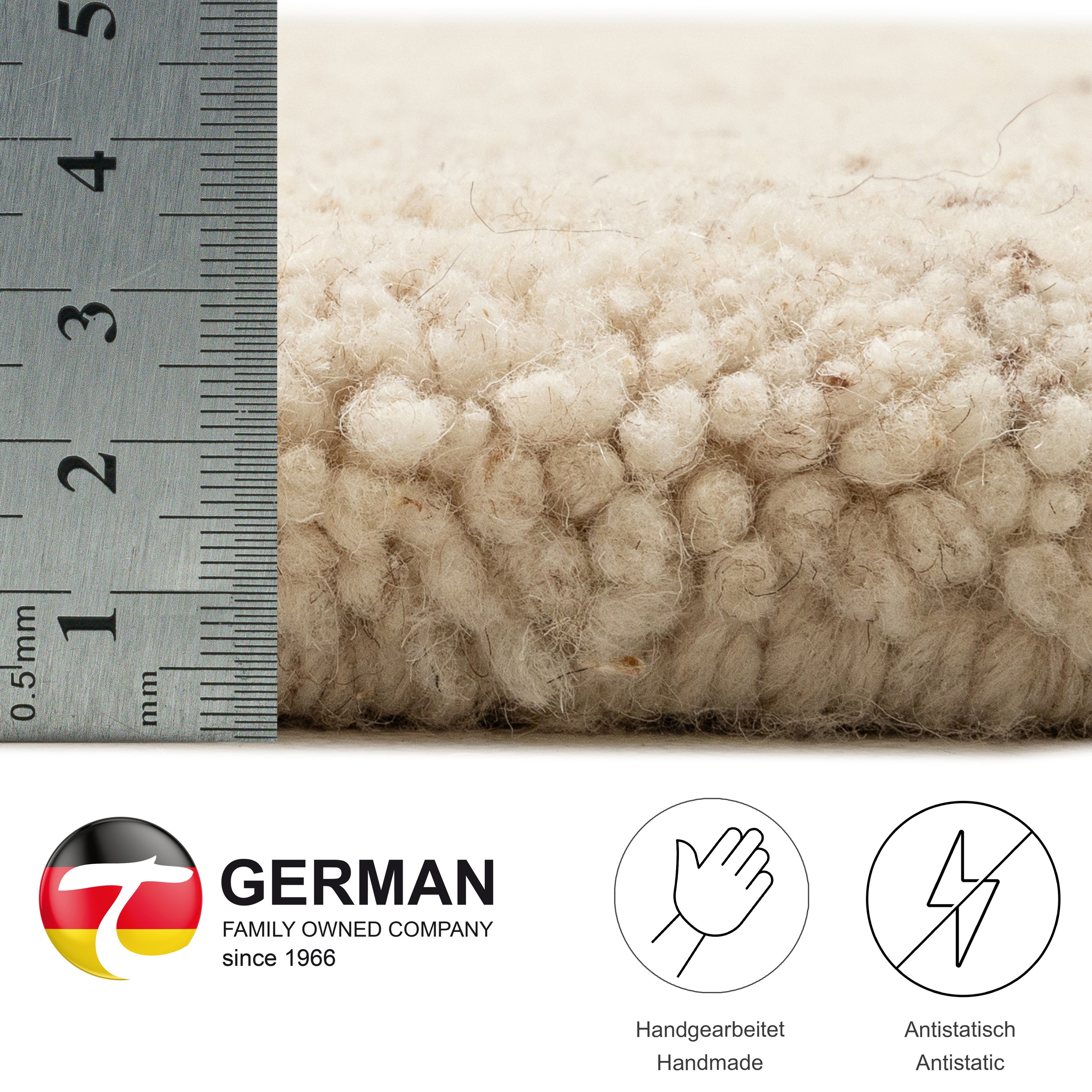 Tapis en laine THEKO Taza Royal Beige 200cm 3