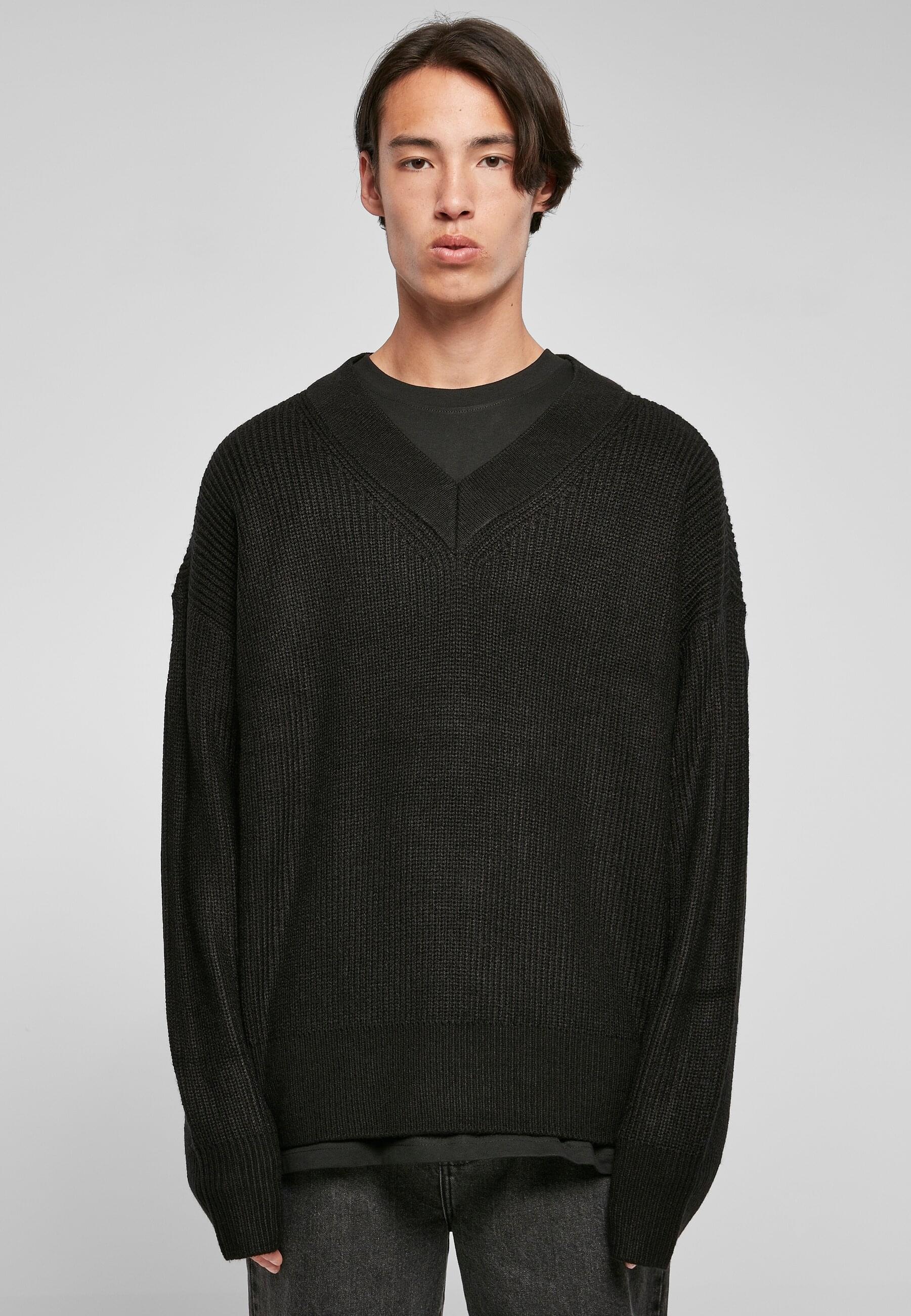 URBAN CLASSICS Strickpullover »Urban Classics Herren V-Neck Cardigan«, (1 tlg.)