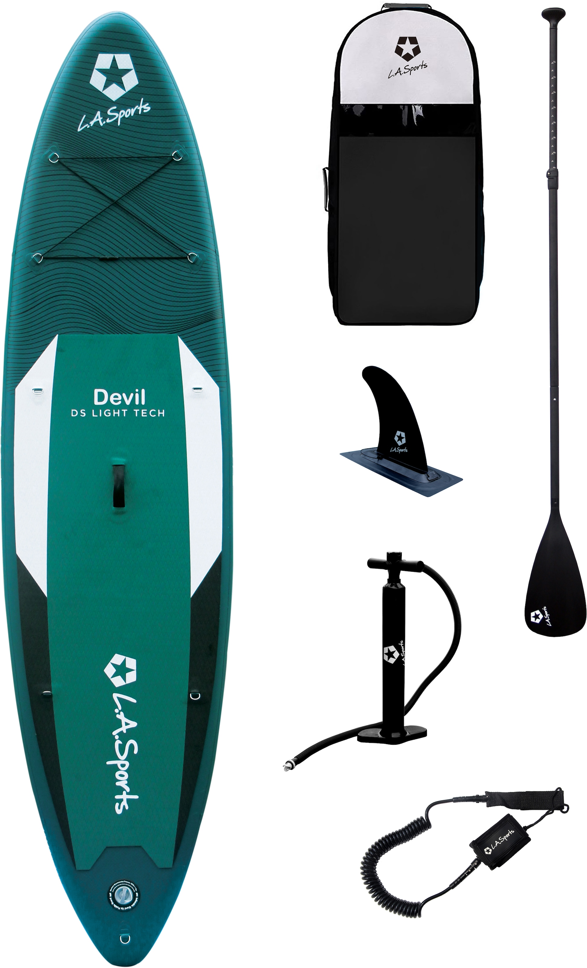 L.A. Sports Inflatable SUP-Board »Devil« (Set 6 da...