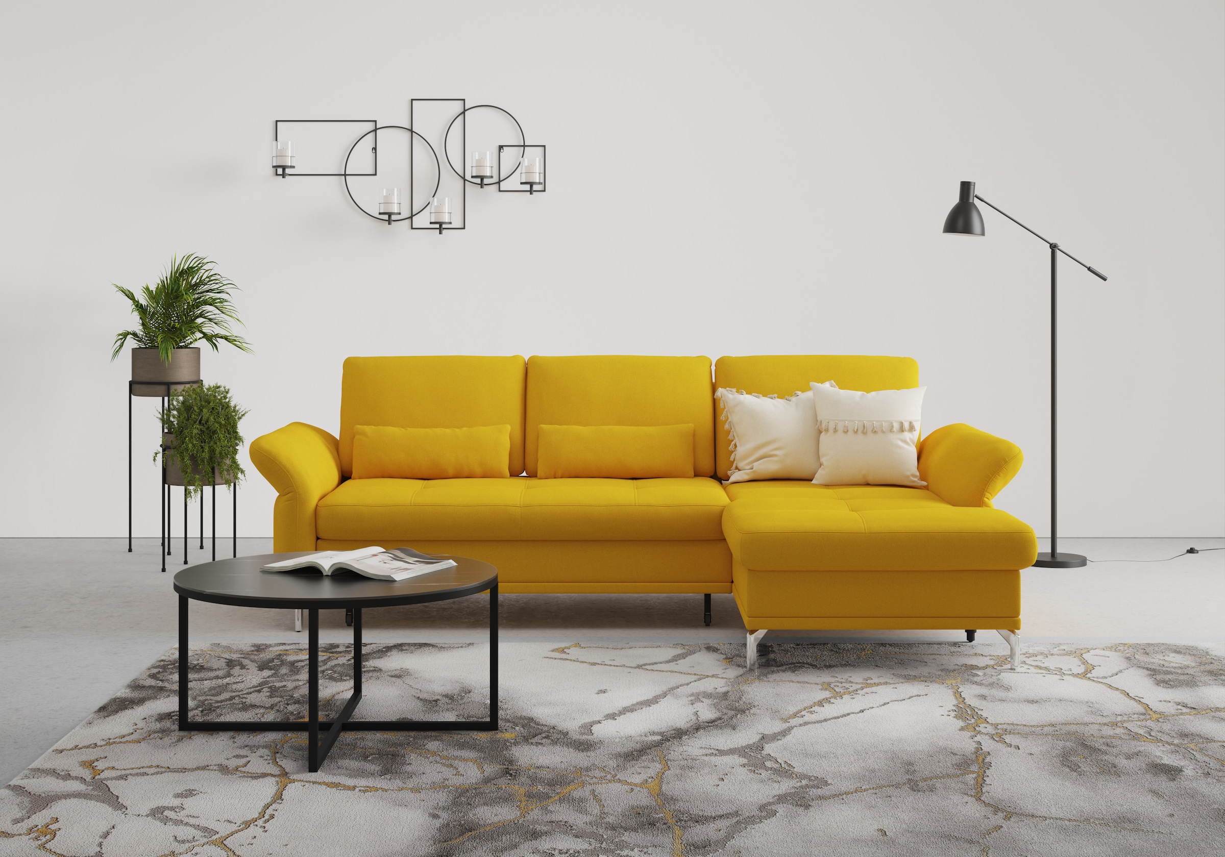 Home affaire Ecksofa "Palm Beach L-Form" Federkern, mit Sitztiefenverstellu günstig online kaufen