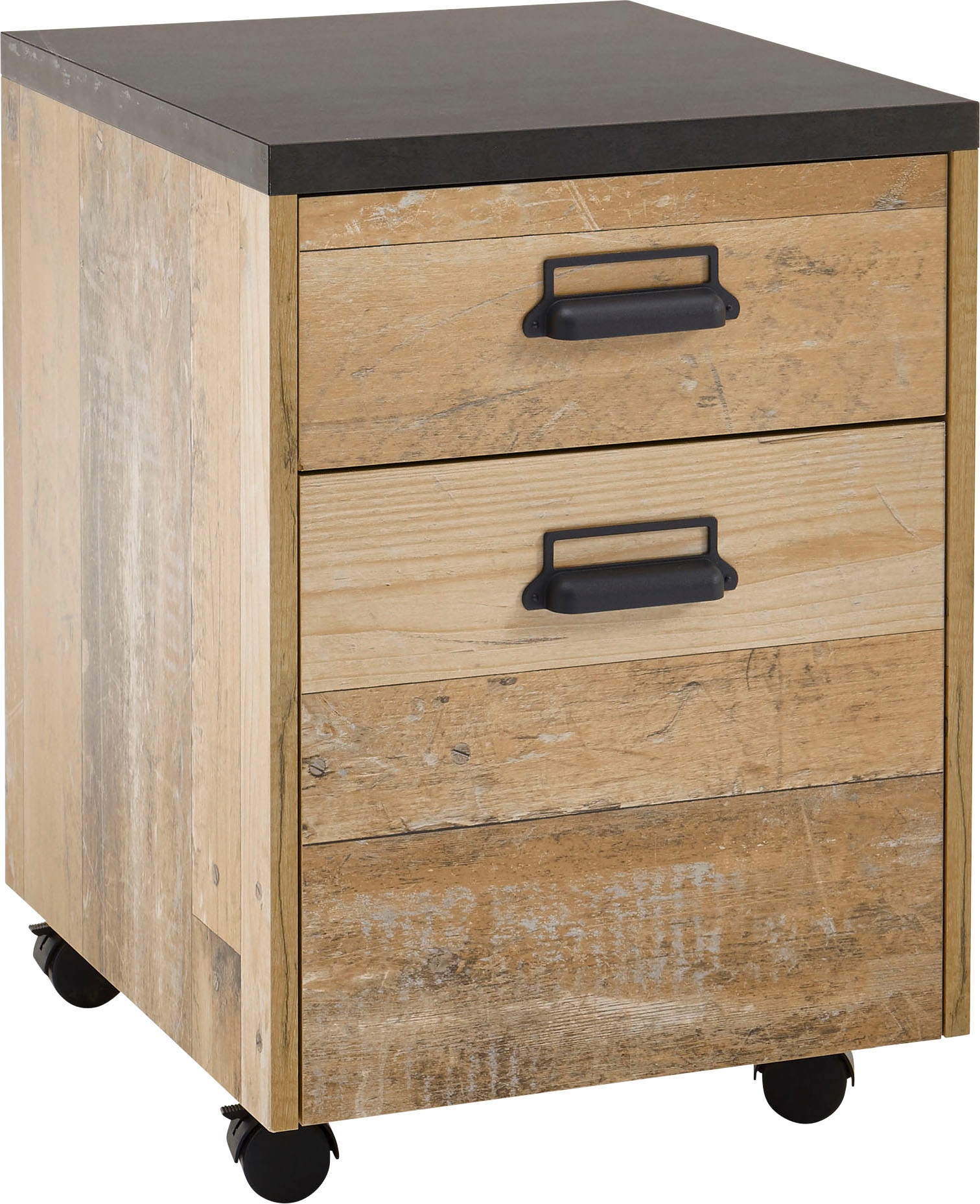 Home affaire Rollcontainer "SHERWOOD", mit Apothekergriffen aus Metall, Breite 47 cm, Soft-Close-Funktion