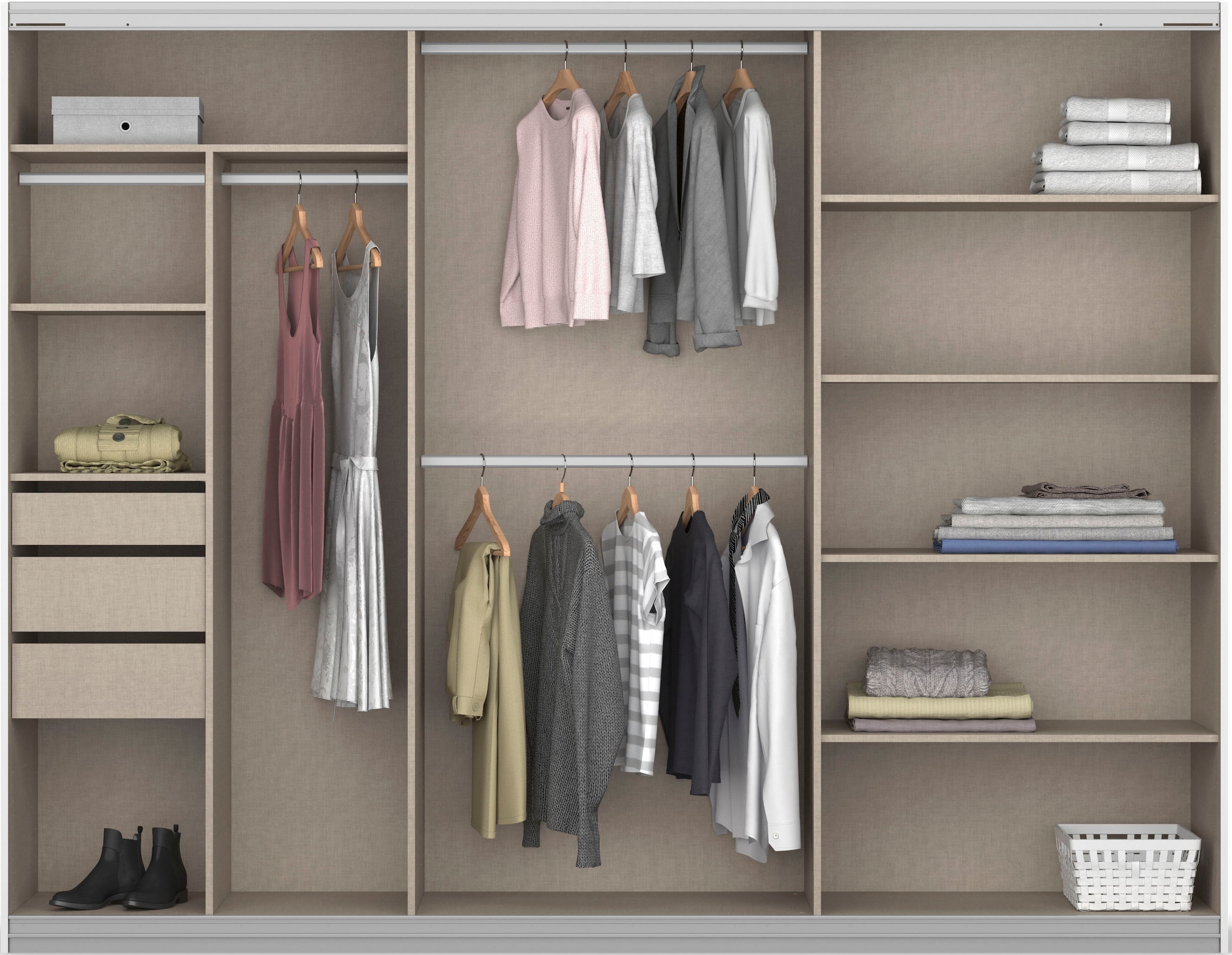 rauch Schwebetürenschrank »Oteli«, mit Mittelspiegel und Passepartout optional mit Beleuchtung