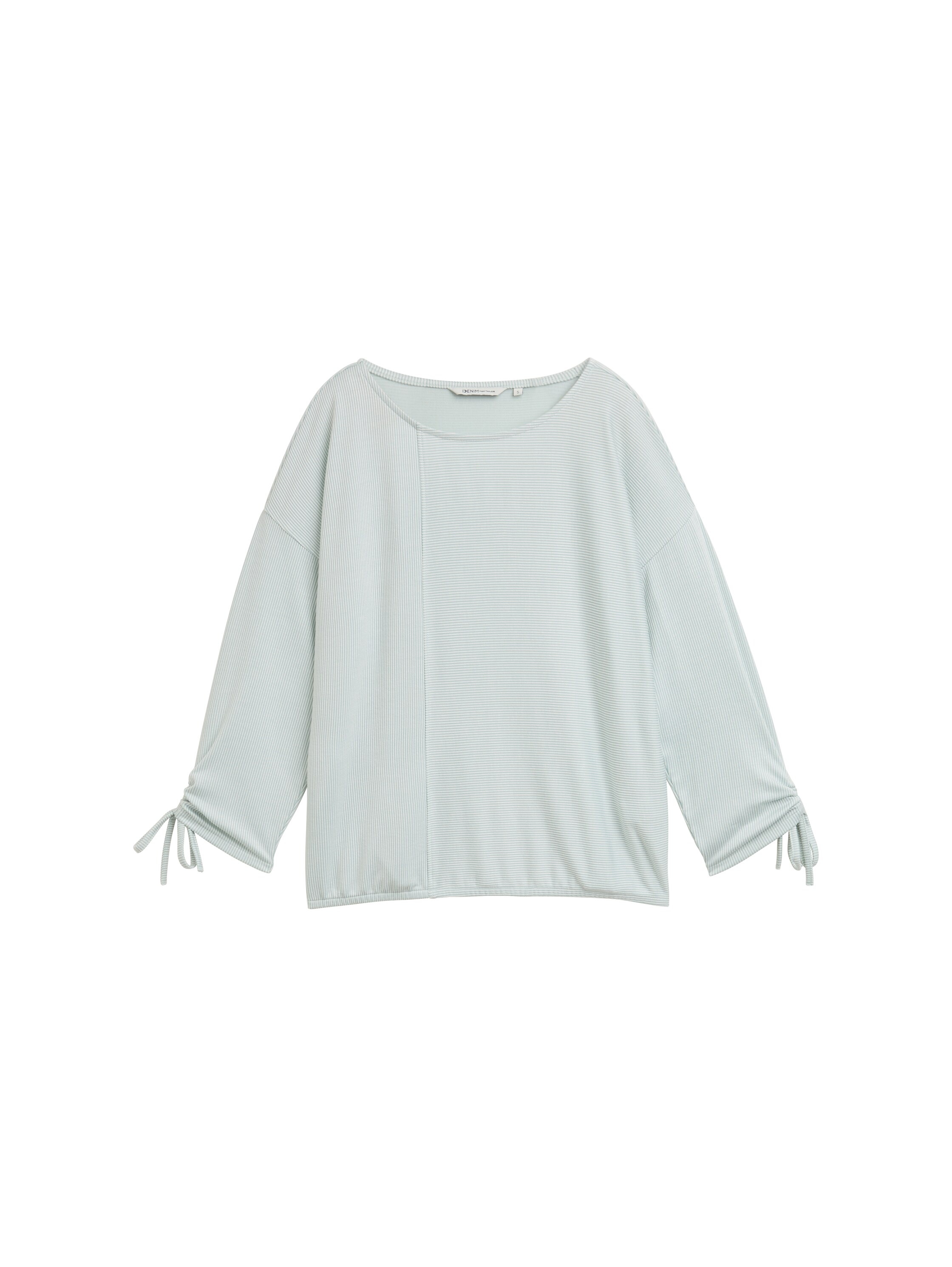 TOM TAILOR Denim 3/4-Arm-Shirt, in feiner Rippoptik