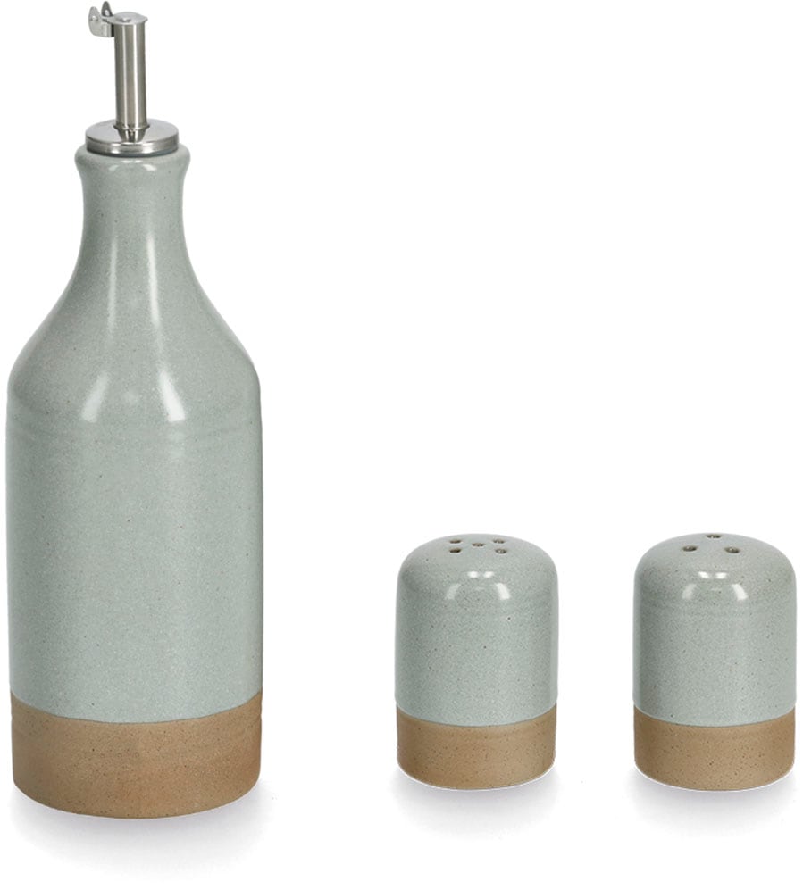 Zeller Present Salz- / Pfefferstreuer Steingut / Edelstahl, Essig-/Ölspende günstig online kaufen