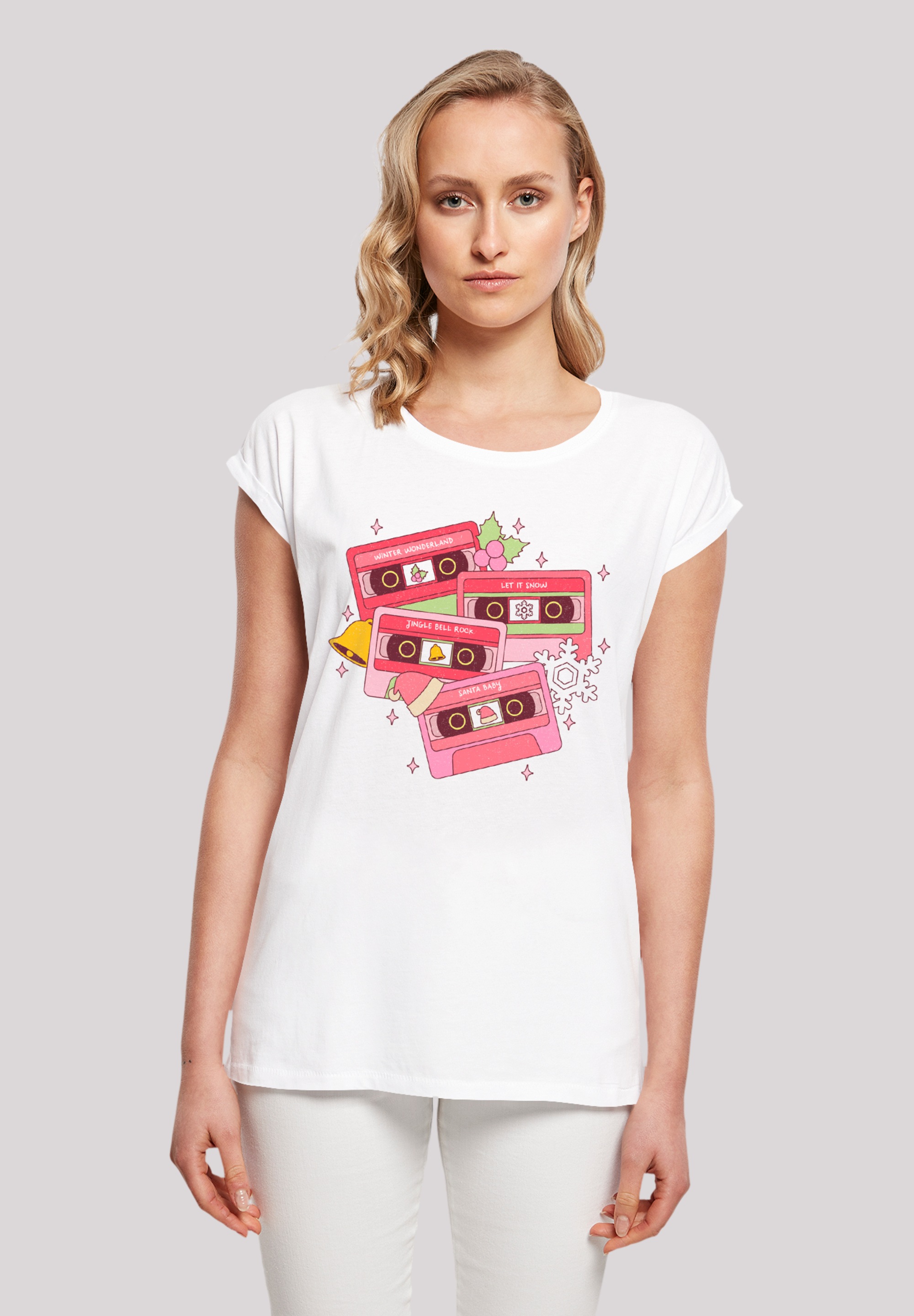 F4NT4STIC T-Shirt "Weihnachten Retro Song Tapes Pink", Premium Qualität, We günstig online kaufen