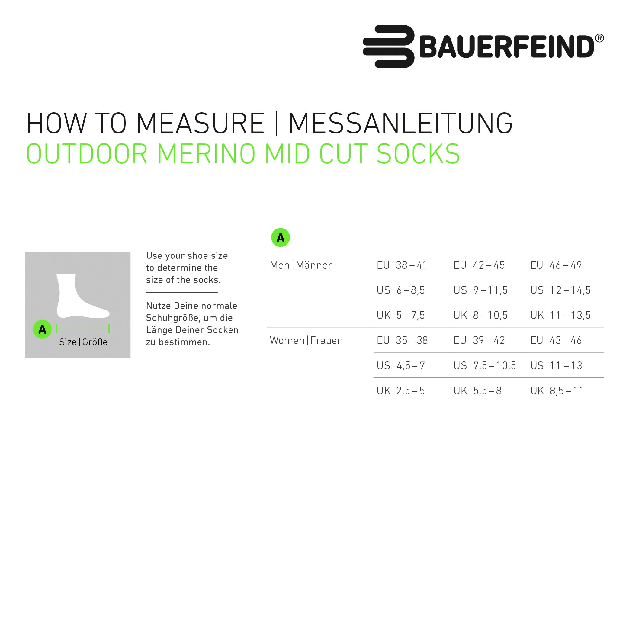 Bauerfeind Sportsocken "Outdoor Merino Mid Cut Socks" für Laufen, Wandern u günstig online kaufen