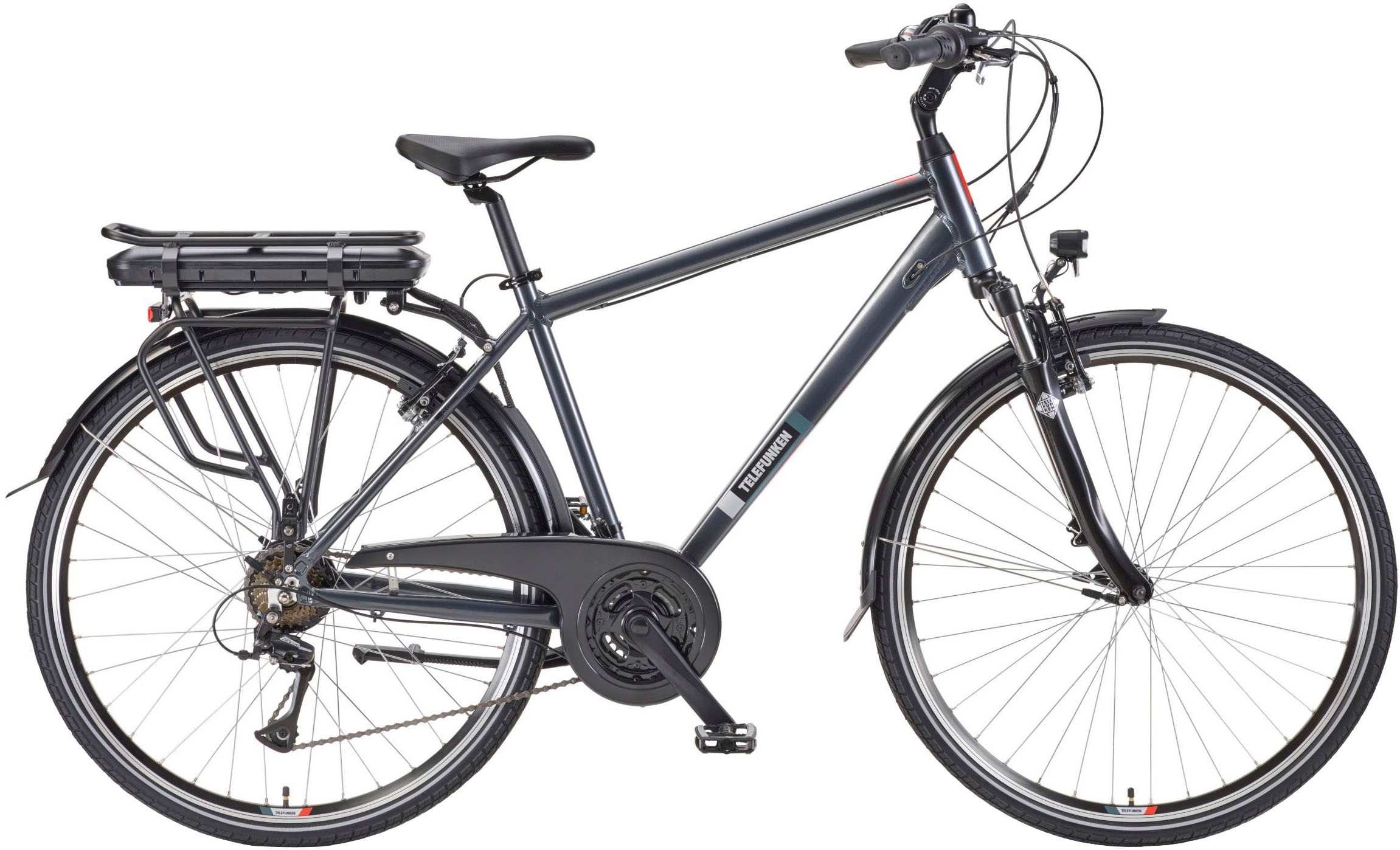 TELEFUNKEN E-Bike "E-Trekking Expedition XT485 Herren", 48cm, 28 Zoll (71,12cm), grau, Elektrofahrräder, Pedelec, Elektrofahrrad, Trekkingrad,