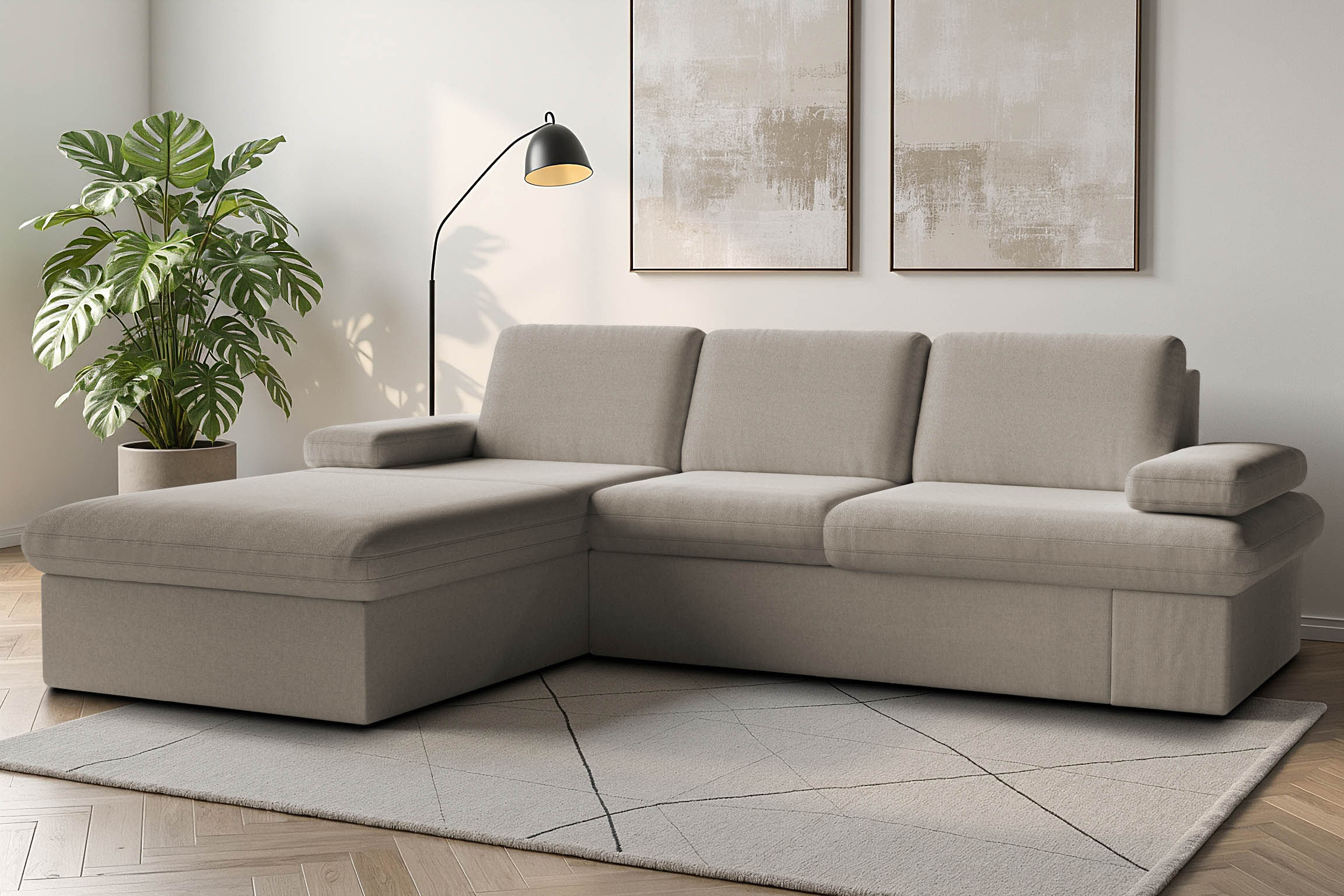 sit&more Ecksofa "Moreno L-Form, B: 247 cm" mit Armteilverstellung, optional Schlaffunktion