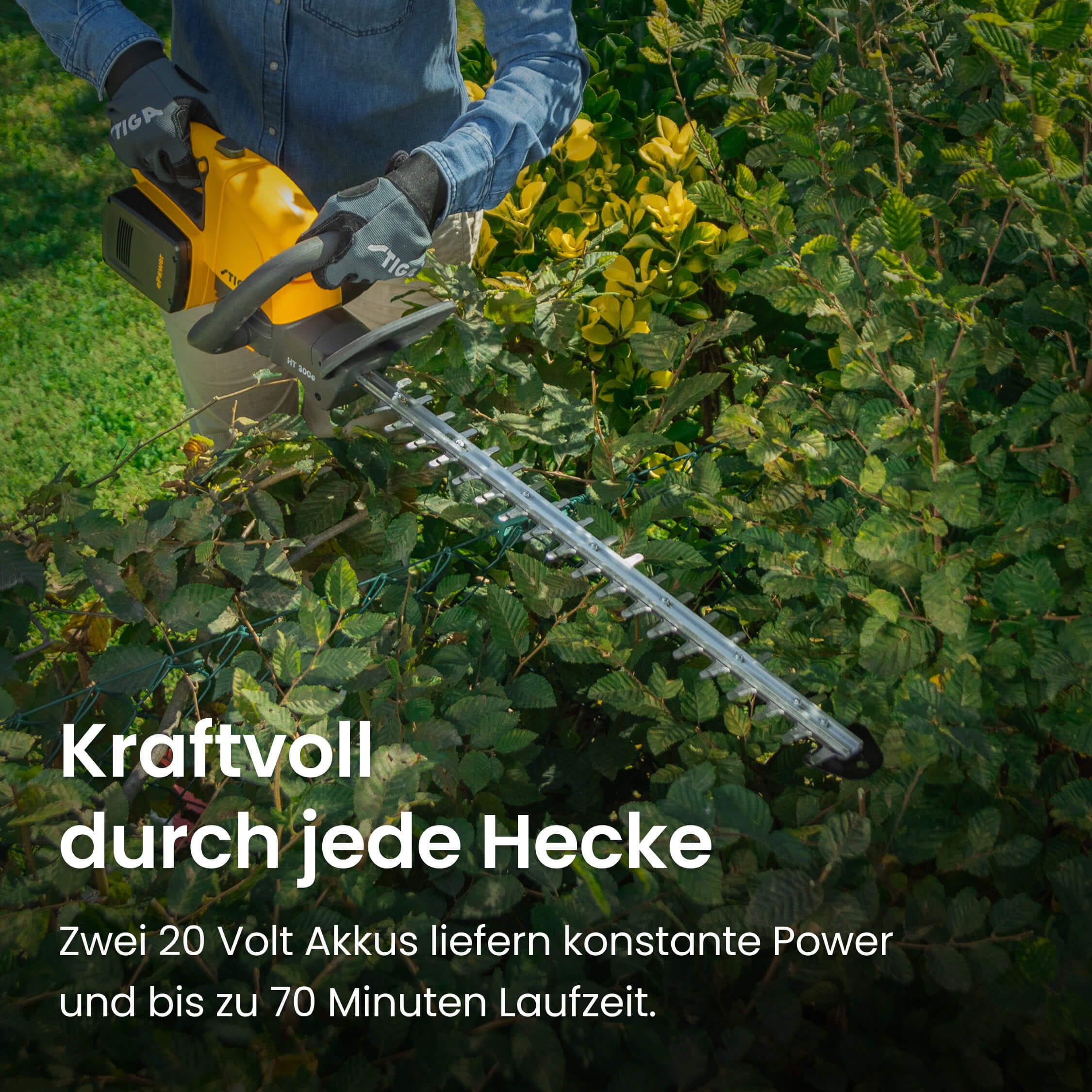 STIGA GARDEN Akku-Heckenschere »HT 300e« (Set, Inkl. 2x 20 V (2 Ah) Akku, Schutzhülle, Wandhalterung und Ladegerät, )