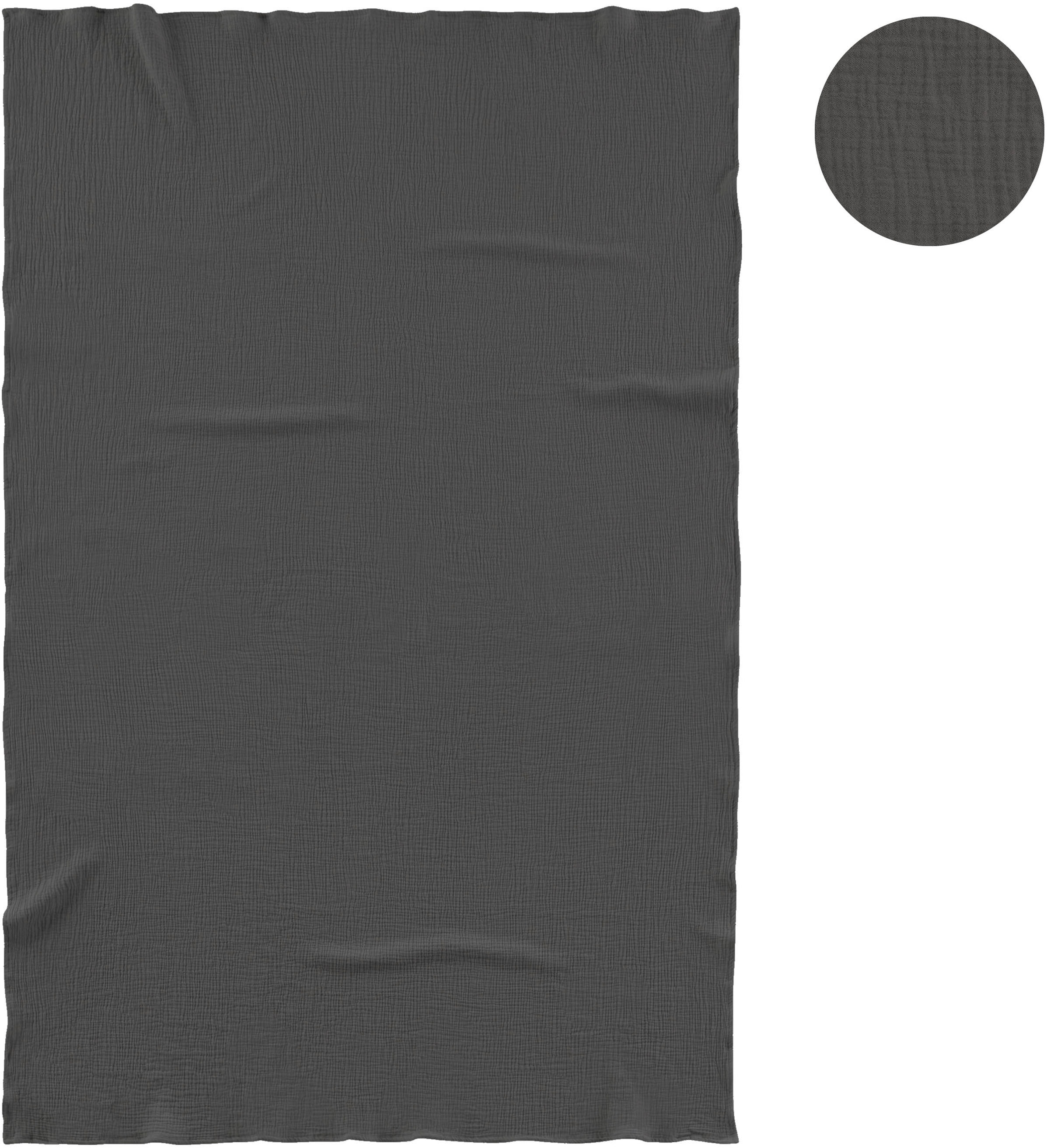 Biberna Wohndecke »0480100 Musselin«, gekreppte Optik+Struktur, leichte Sommer Decke, Tagesdecke, angenehm