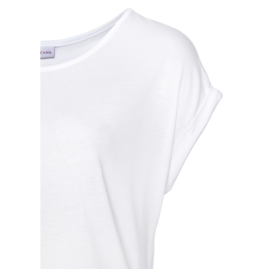 LASCANA Kurzarmshirt, im Basic-Style, T-Shirt aus weicher Viskose