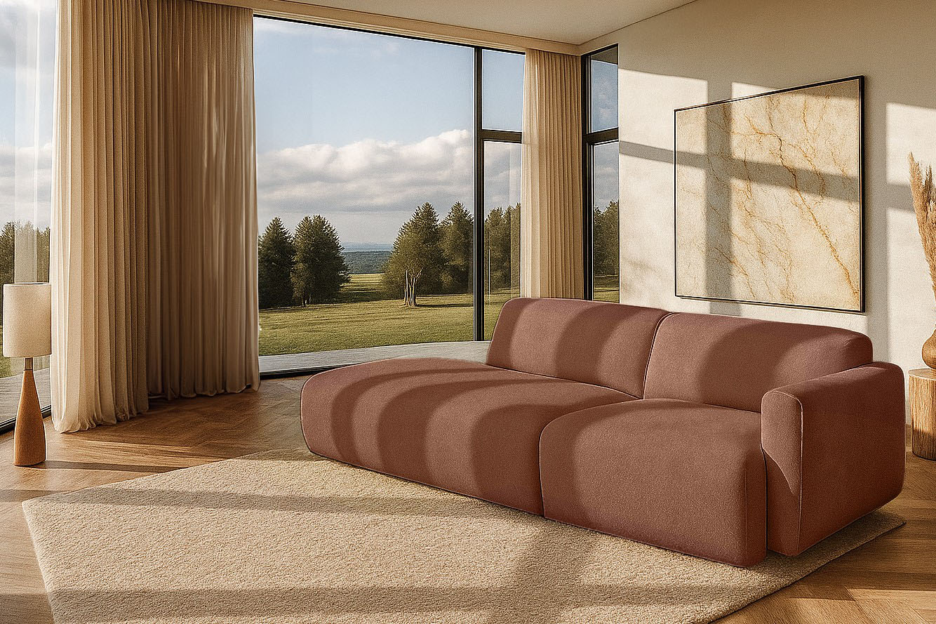 OTTO home 2-Sitzer "Myrland Kompaktsofa" Breite 263 cm, Chenille, Easy Clean Stoff, mit Kaltschaum