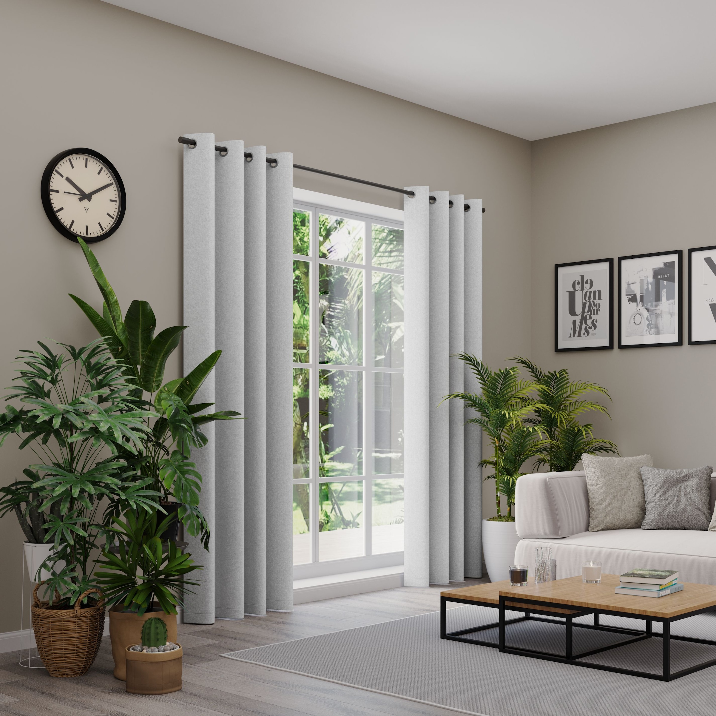 Vorhang nach Maß NEUTEX FOR YOU, B:137cm H:160cm, grau, Jacquard, Obermaterial: 100% Polyester, Gardinen nach Maß, "ARUBA", Uni Dimout, hochwertige