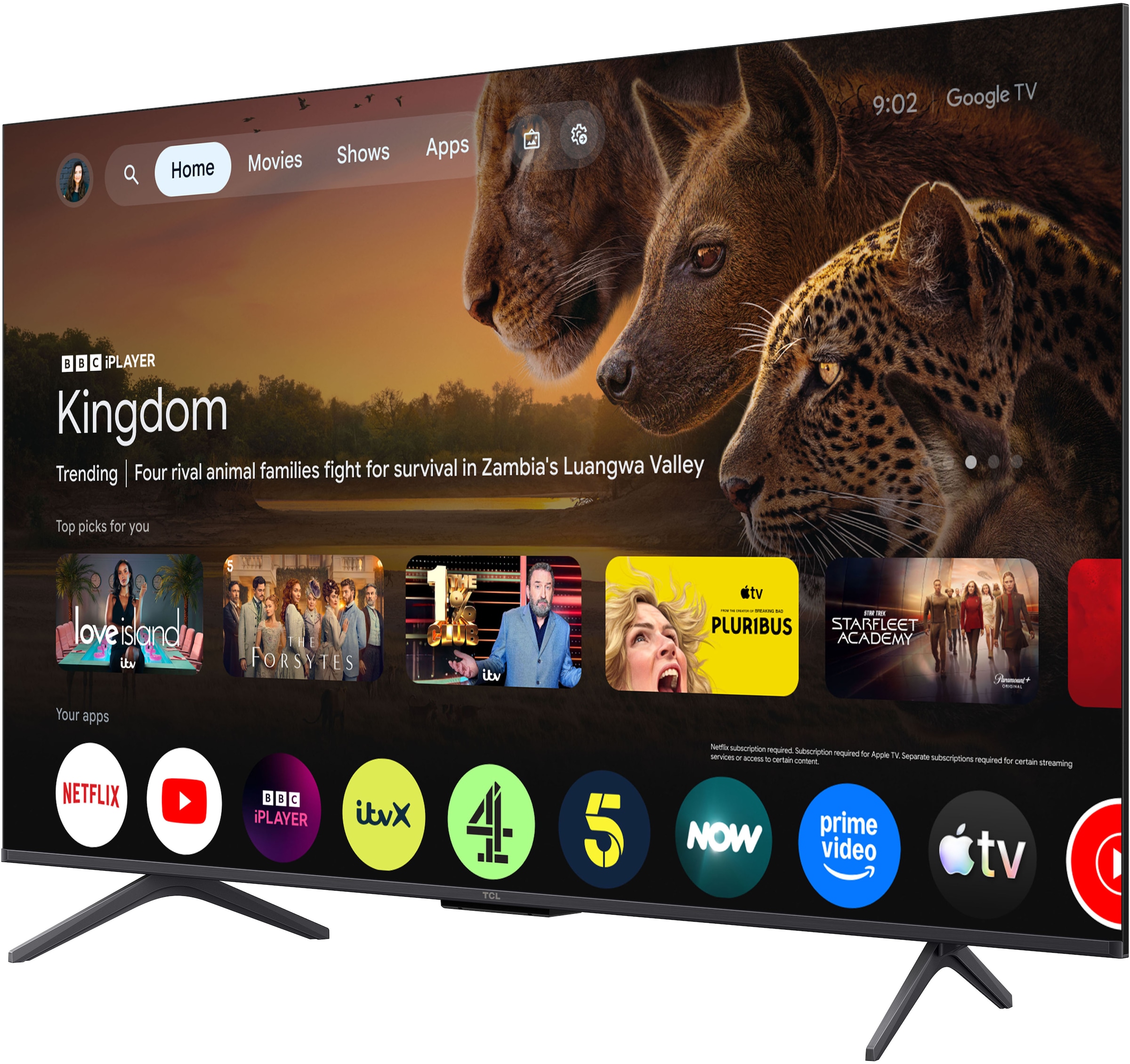TCL Mini-LED-Fernseher »55T8D« 139 cm/55 ″ Smart-TV QD-Mini LED, AiPQ Pro Prozessor, 144Hz, ONKYO 2.1, Apple AirPlay 2