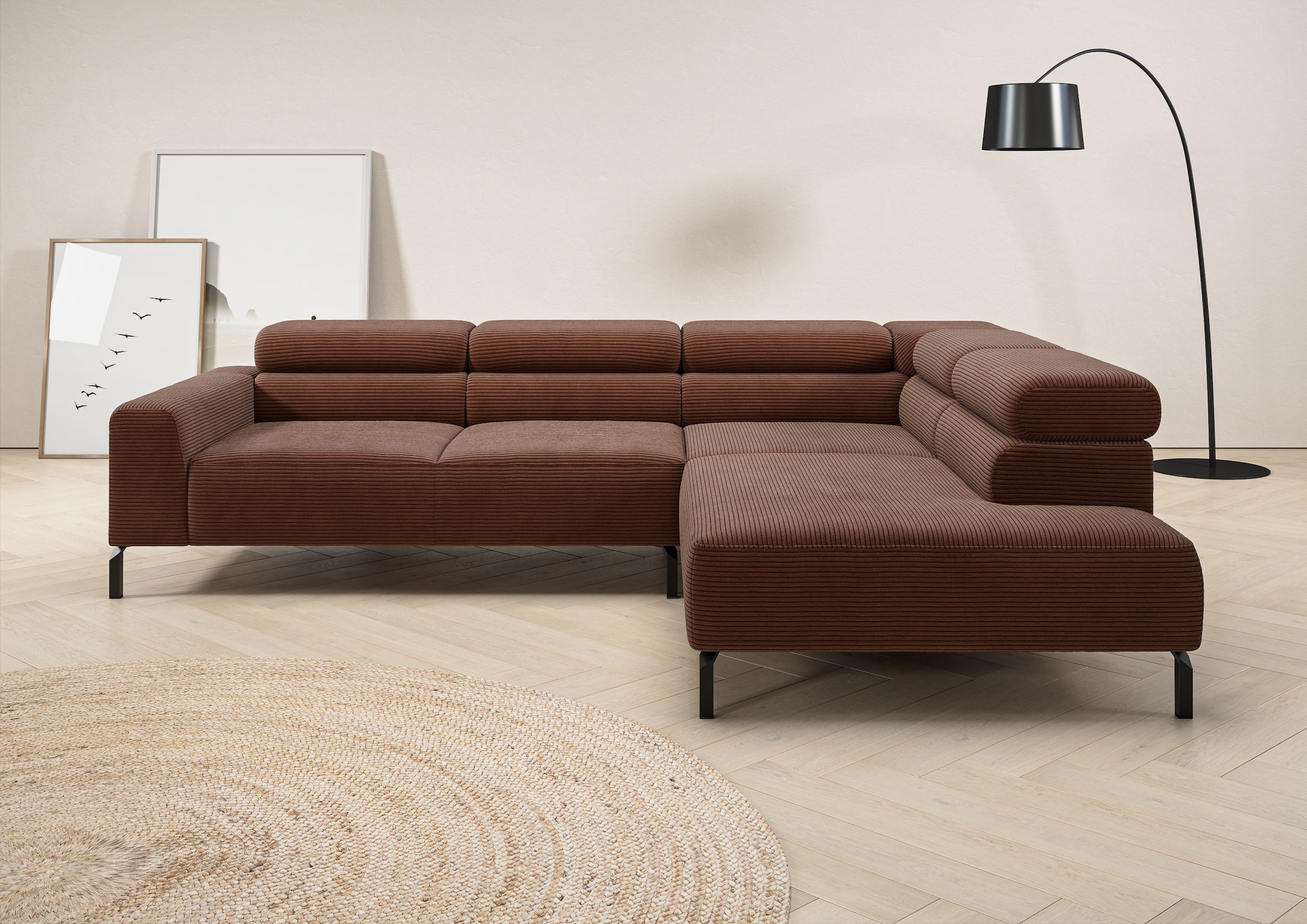 Places of Style Ecksofa "Antonelli, L-Form, inkl. Kopfteilverstellung, Brei günstig online kaufen