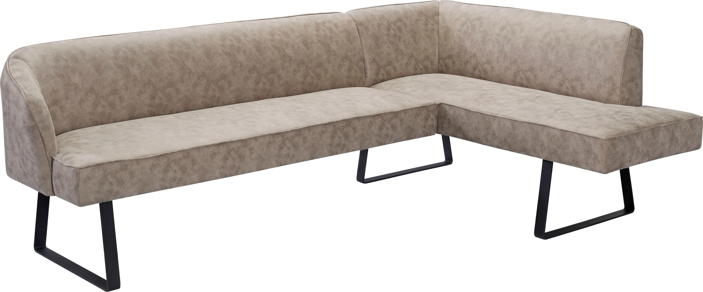 exxpo - sofa fashion Eckbank »Americano«, mit Keder und Metallfüßen, Bezug in verschiedenen Qualitäten